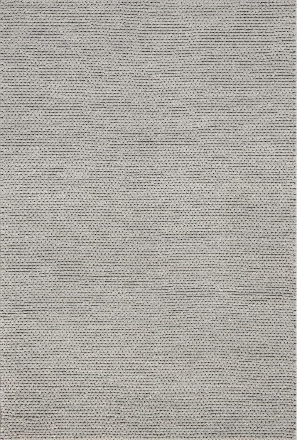 nuLOOM Penelope Braided Wool Light Gray 5' x 8' Farmhouse Area Rug