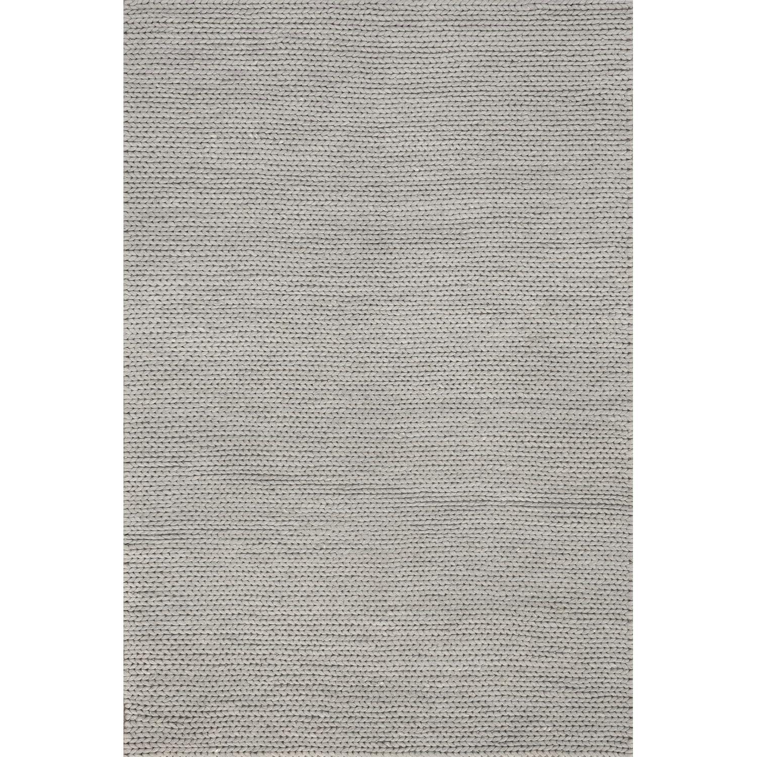 Handmade Braided Wool Light Gray Rug