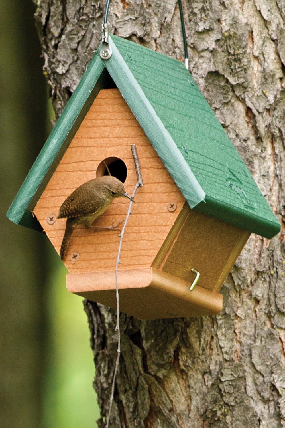 Green and Brown Recycled Plastic Hanging Wren House