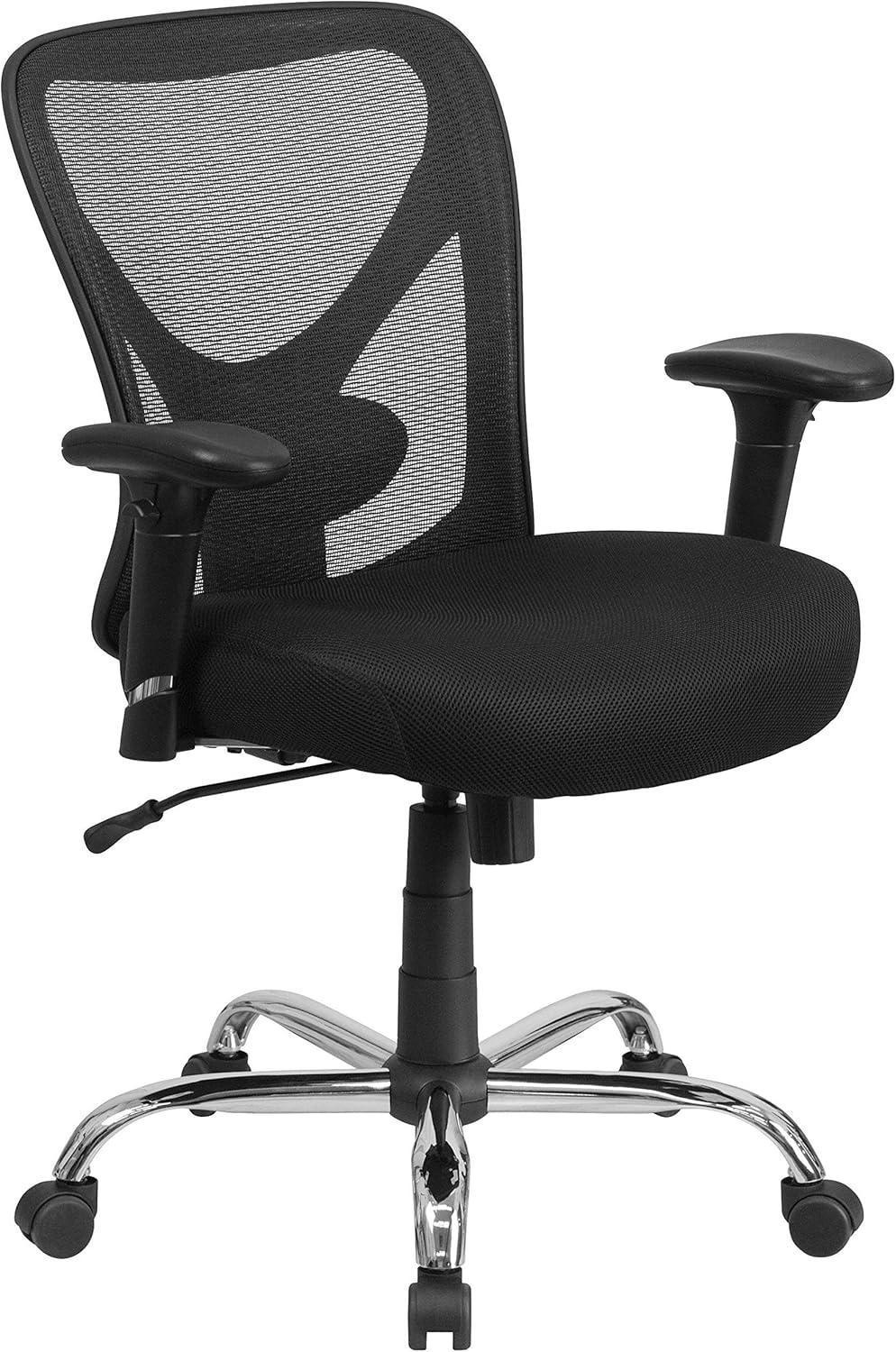 Black Mesh Executive Swivel Office Chair with Adjustable Arms