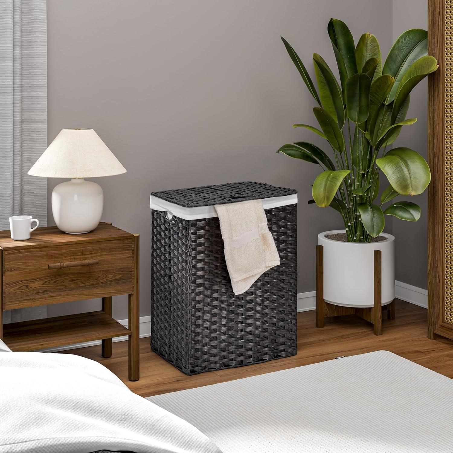 Handwoven Rectangle Laundry Hamper