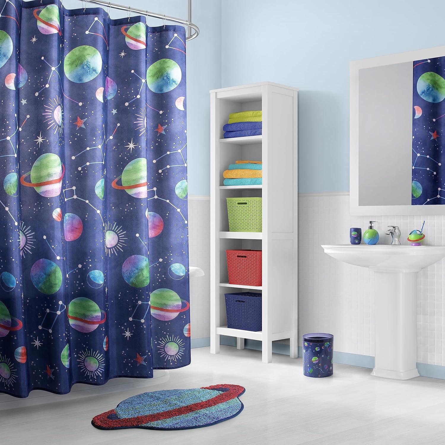 Starry Night Multicolored Plastic 4-Piece Bathroom Accessory Set