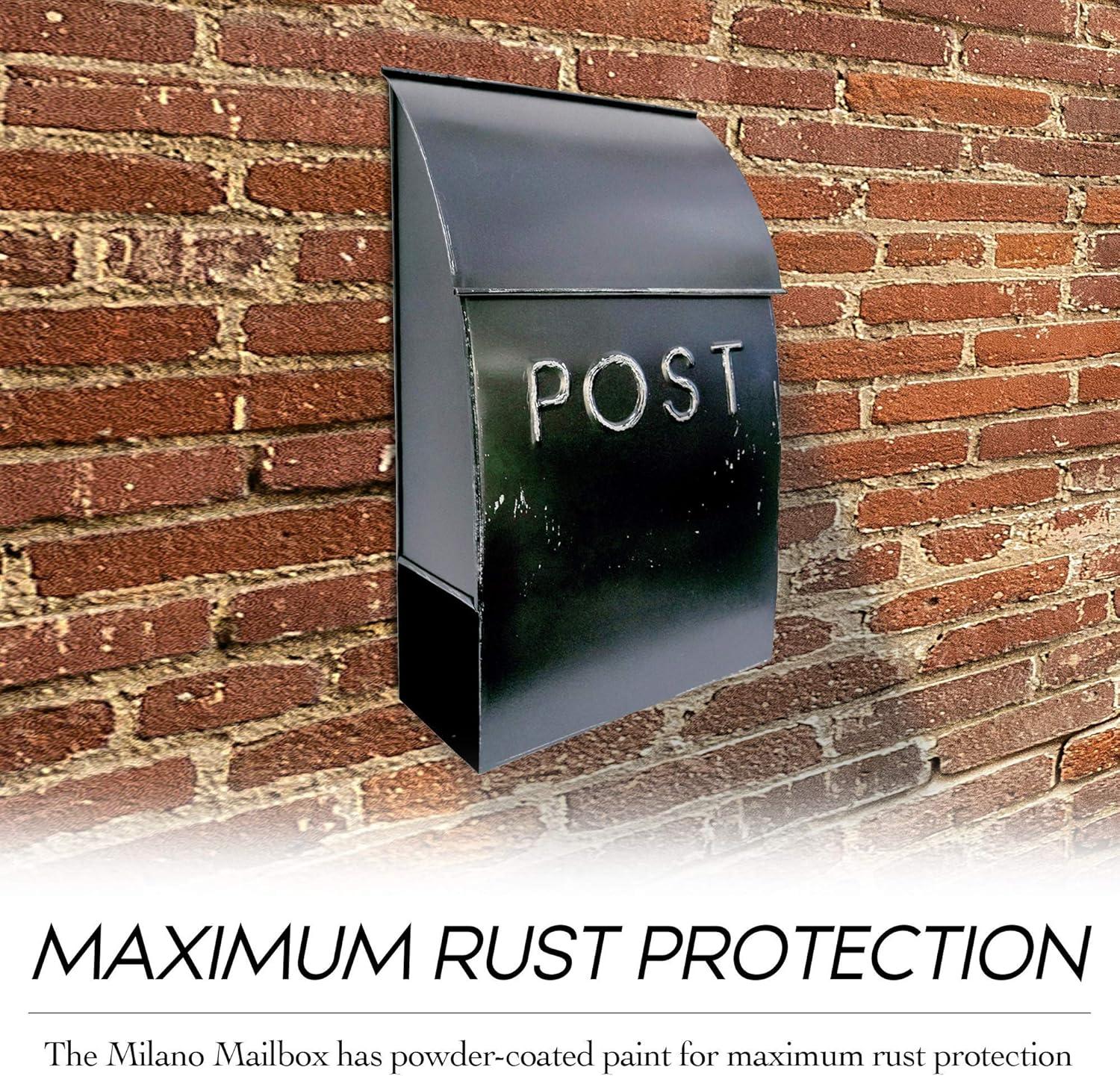 Milano Pointed Post Wall Mounted Mailbox