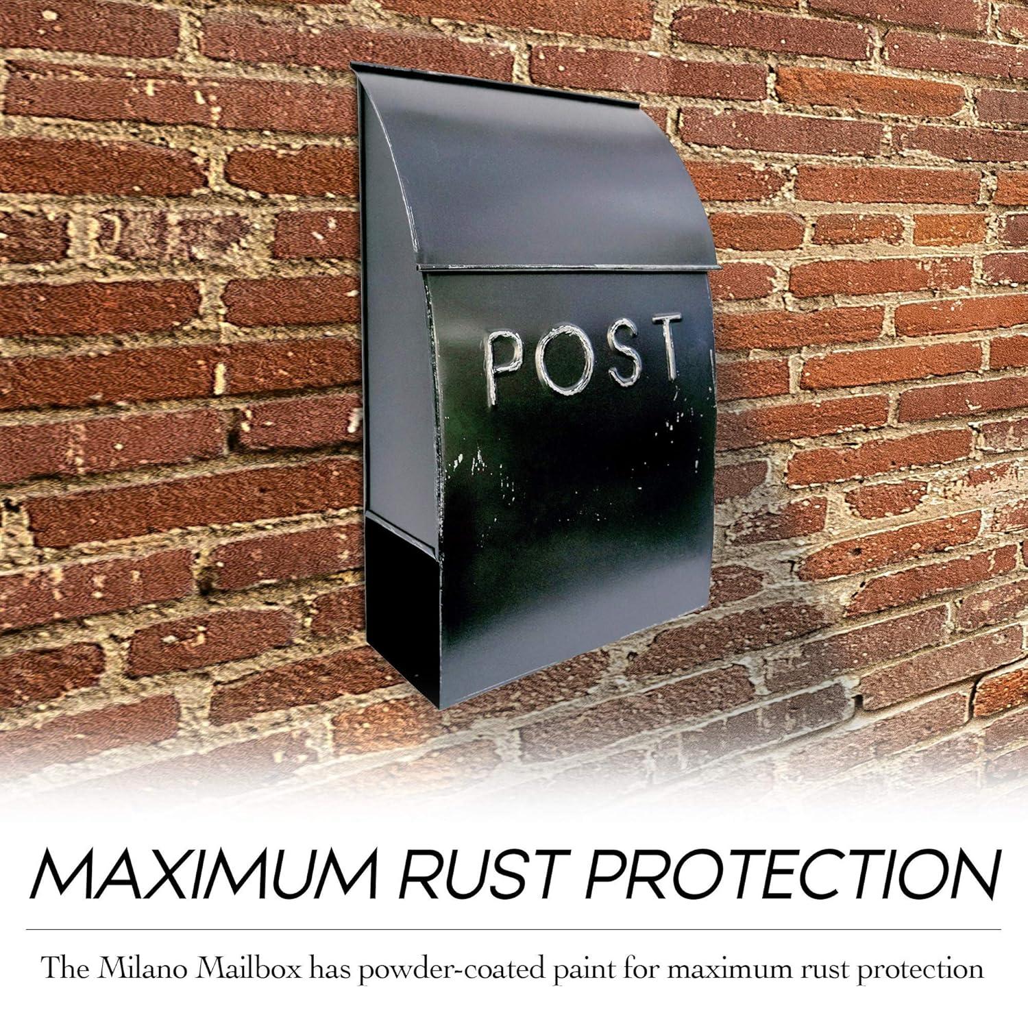 Milano Pointed Post Wall Mounted Mailbox