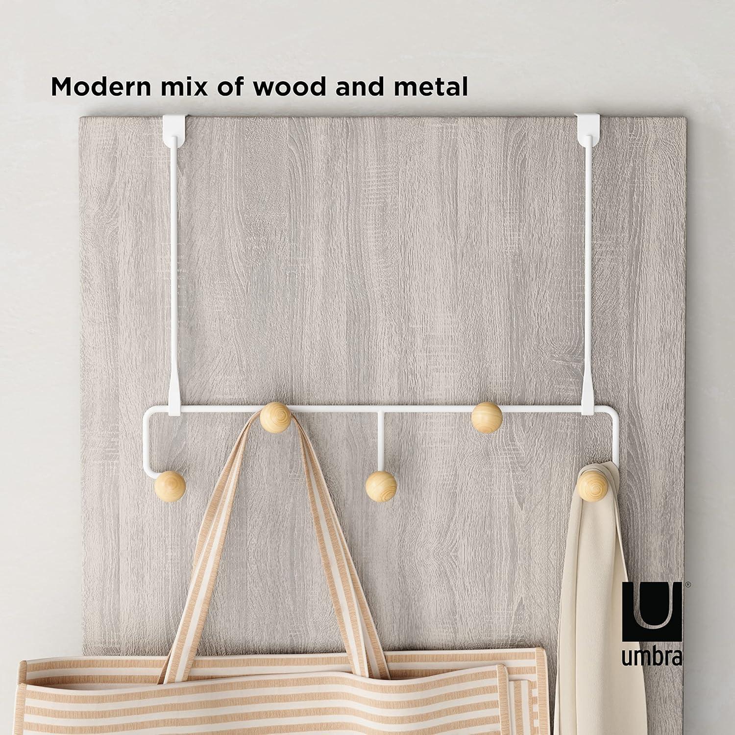 Estique Steel Over-the-Door 5 - Hook Wall Mounted Coat Rack