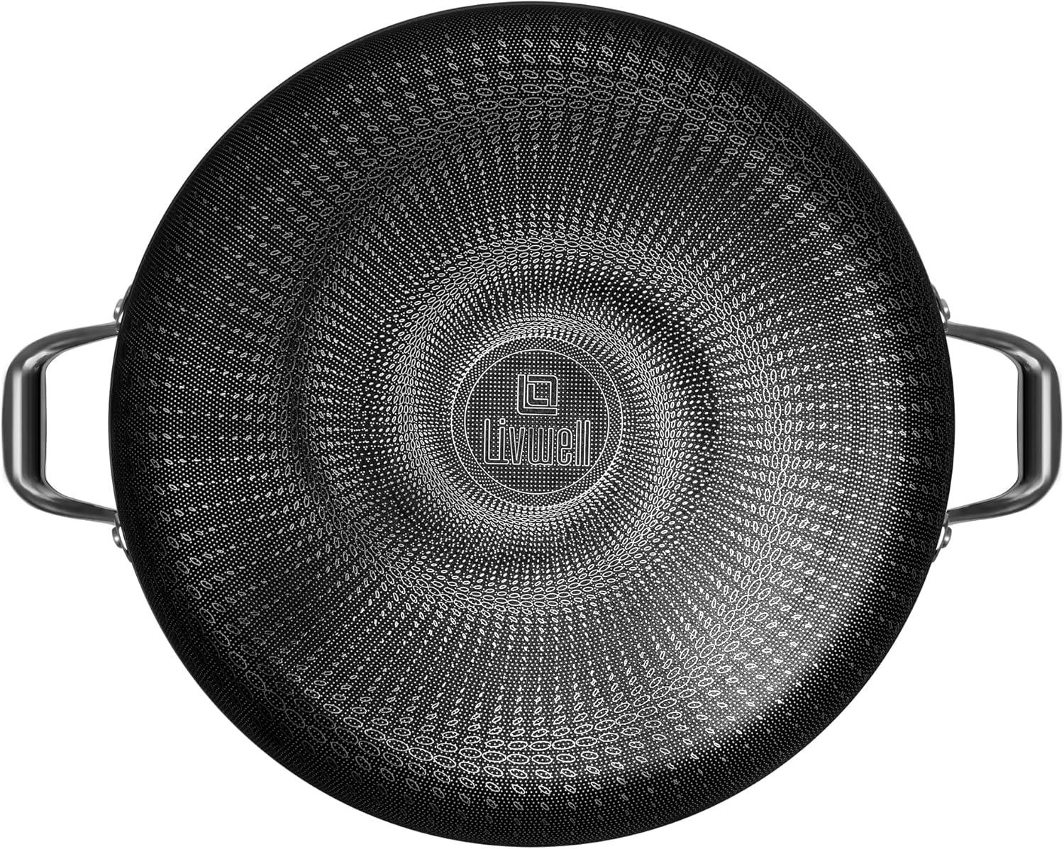 Livwell Livwell DiamondClad 14-inch Hybrid Nonstick Stainless Steel Everything Fry Pan Skillet with Tempered Glass Lid