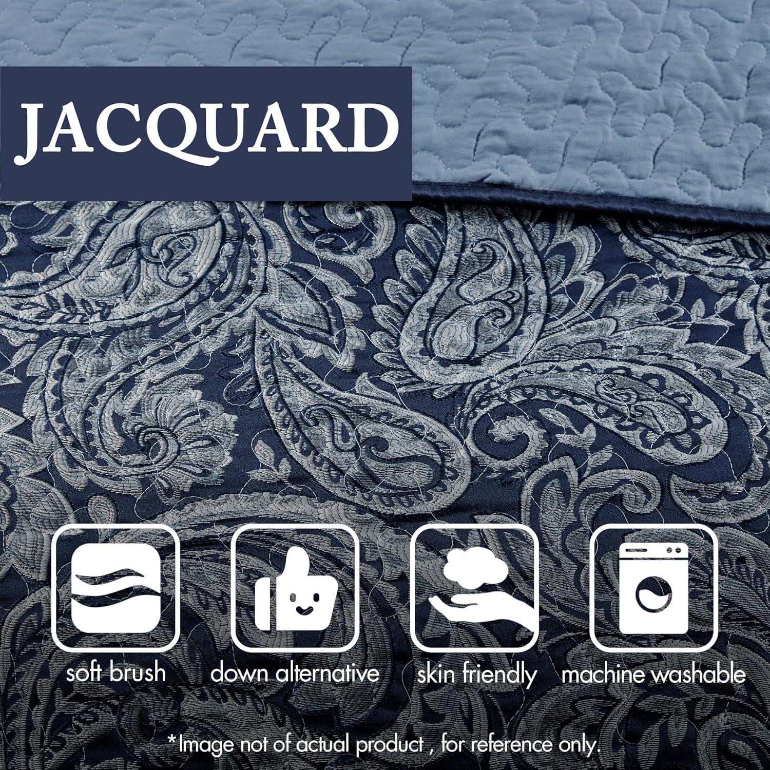 Madison Park Aubrey 5 Piece Jacquard Bedspread Set with Throw Pillows