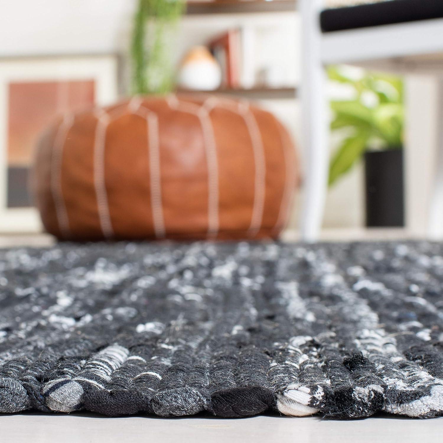Rag Rug RAR121 Hand Woven Indoor Area Rug - 8'x10' - Aqua/Multi - Safavieh