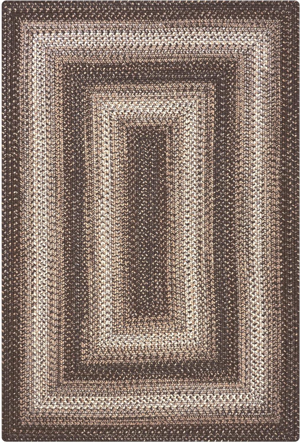 Homespice Wildwood Braided Rug 20x30in Rect. Brown-Grey-Ivory Colors. Washable Indoor-Outdoor. Uses- Entryway, Kitchen, Bathroom, Anti-Fatigue, Sink Spill Absorbing, Ergonomic Comfort Standing Mat