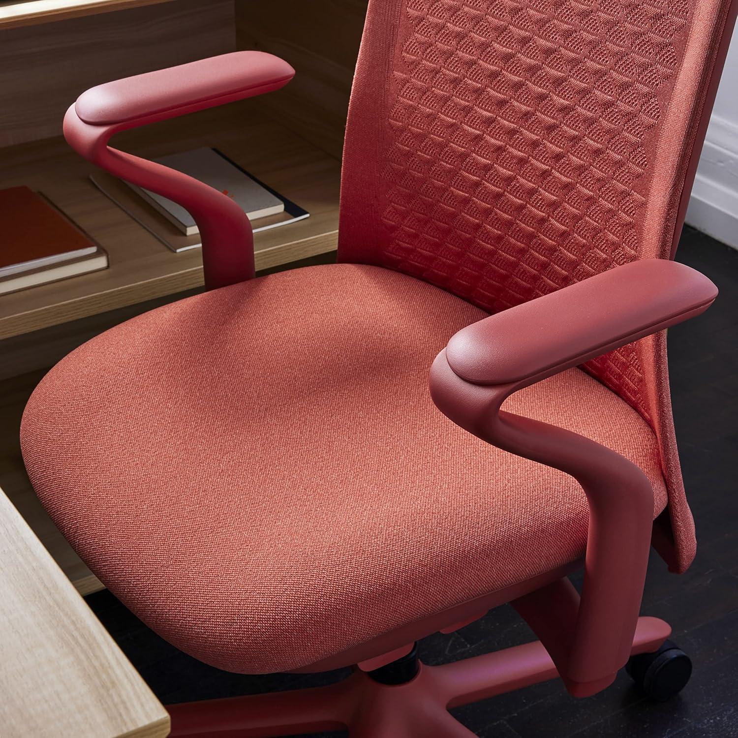 Branch Verve Chair - High Performance Executive Office Chair with Contoured Seat Back and Adjustable Lumbar Rest - High Density Foam Cushion with Aluminum Base - Up to 275 lbs - Coral