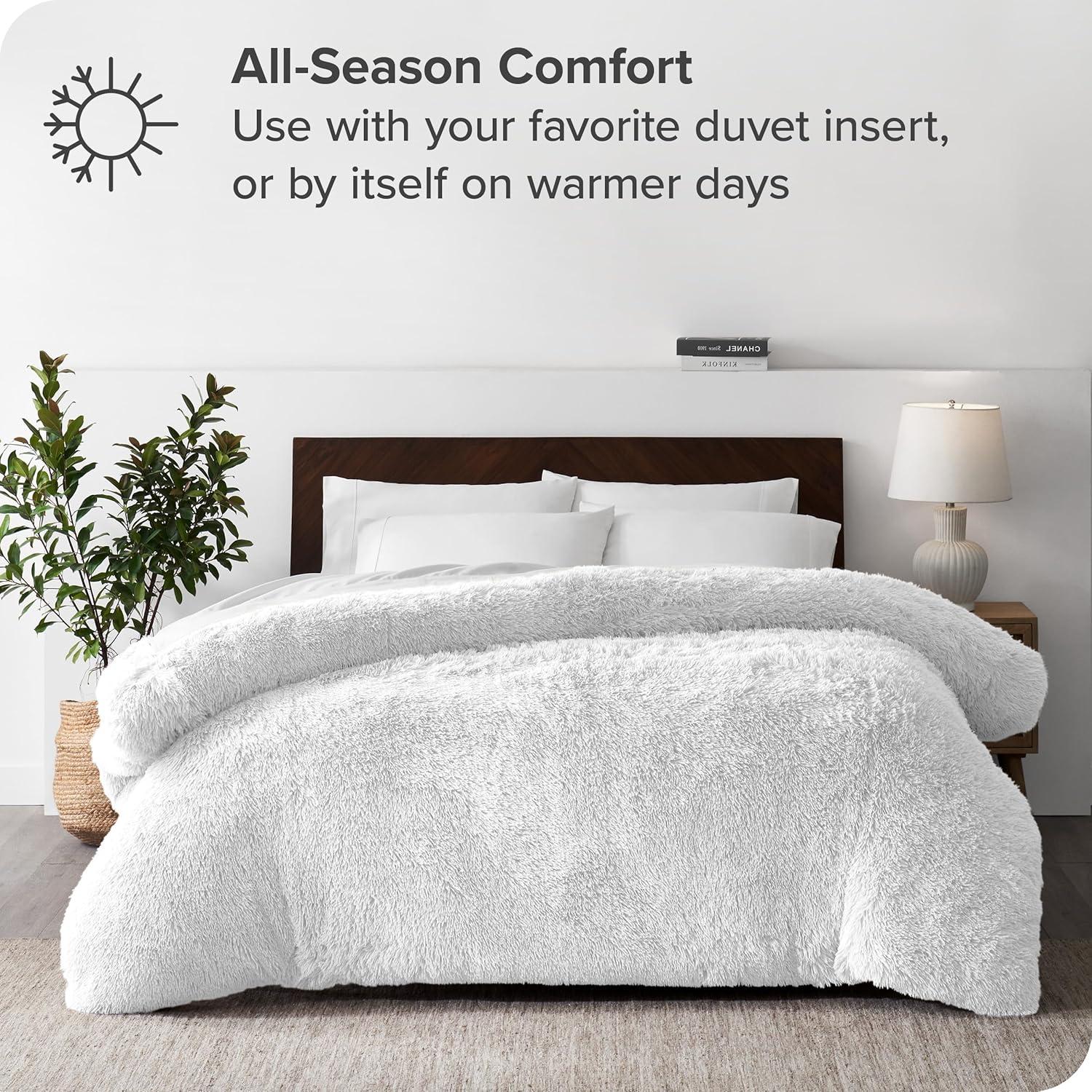 Bare Home Shaggy Fleece Plush Duvet Cover