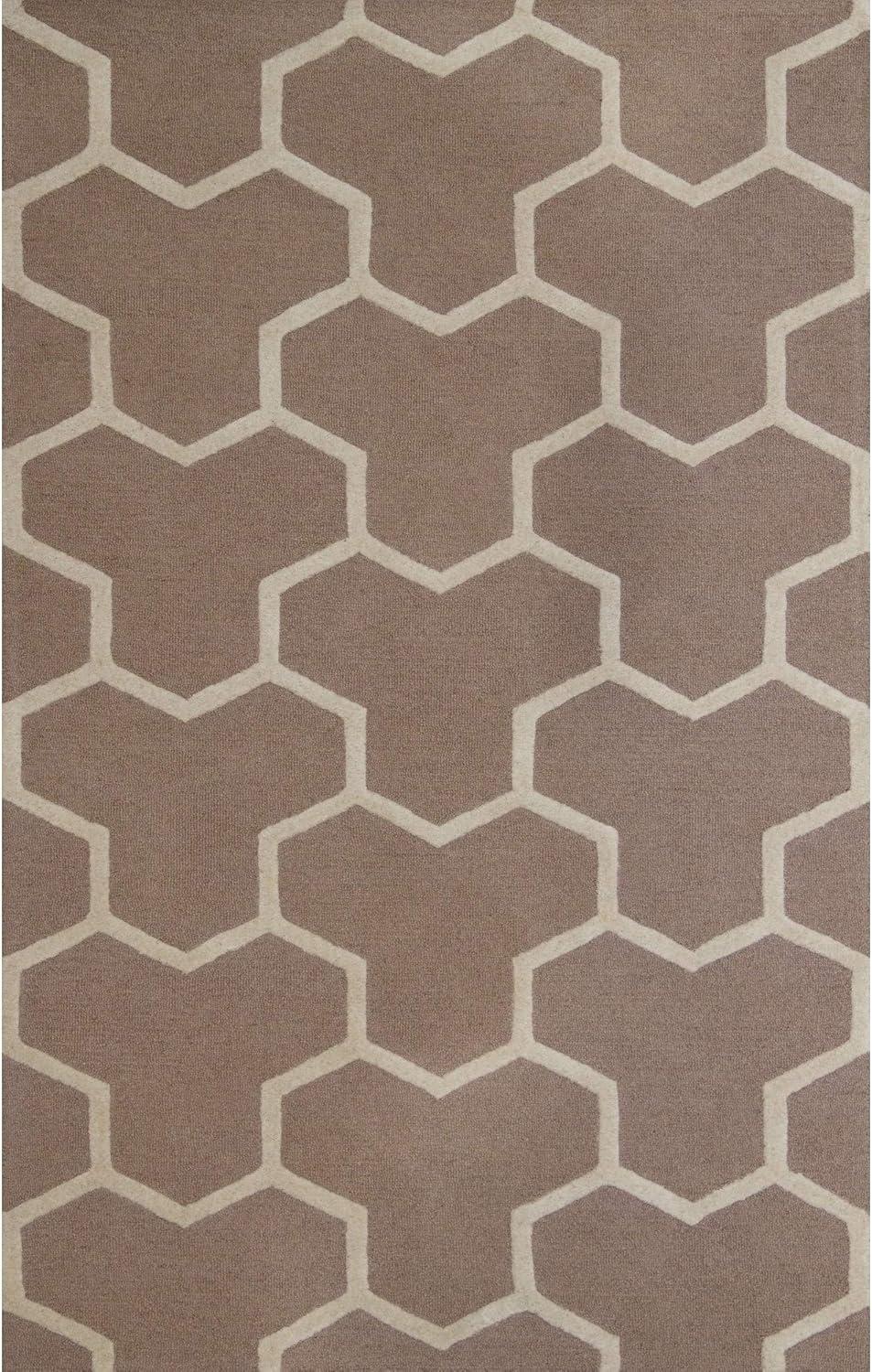 Beige/Ivory Hand-Tufted Wool 6' x 9' Rectangular Rug