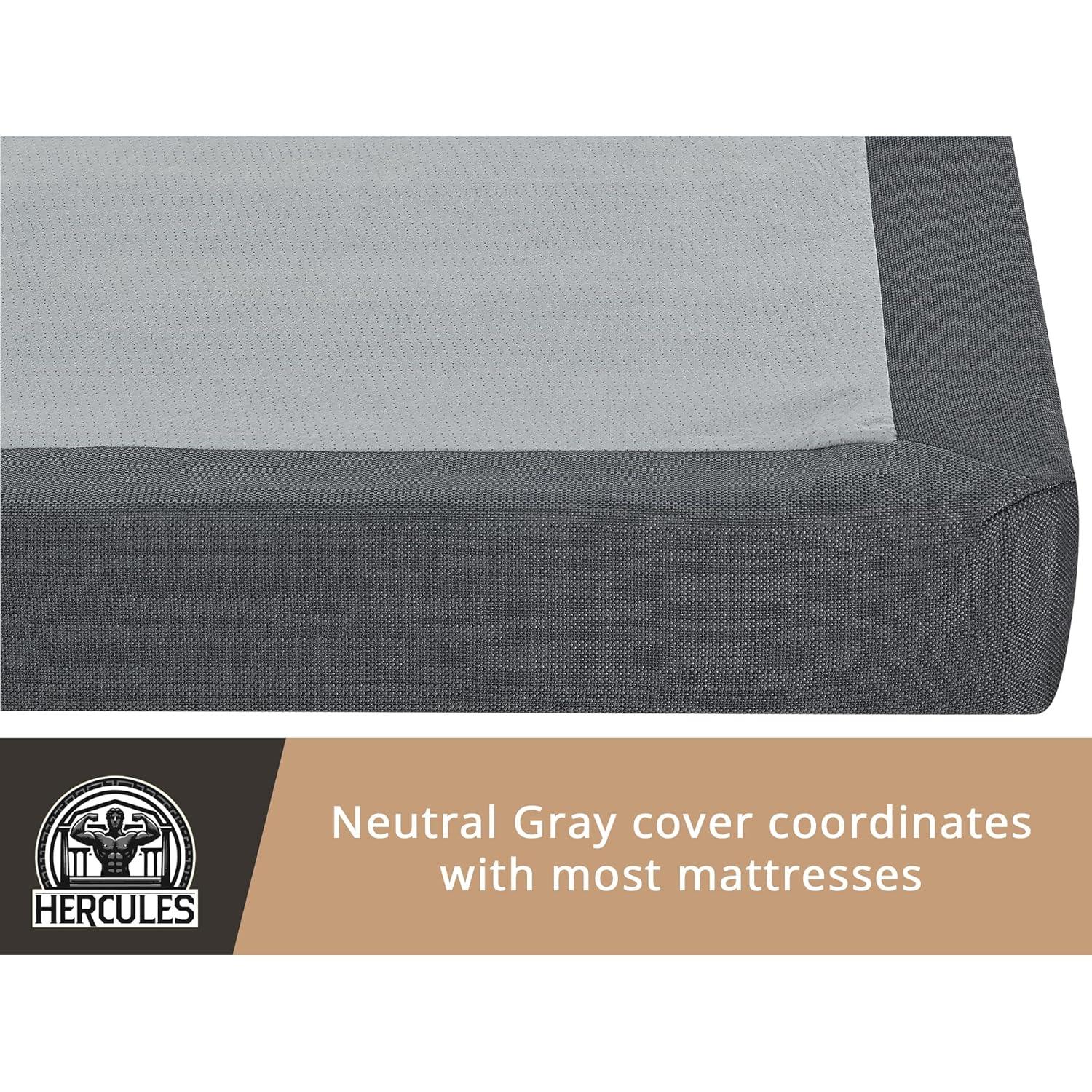 Hercules 4 Inch Low Profile Foundation Mattress Box Spring Replacement