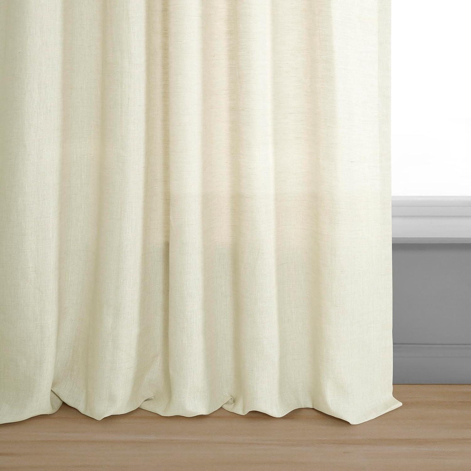 Exclusive Fabrics  Signature French Linen Sheer Curtain (1 Panel) 50 X 96 - Antique Lace