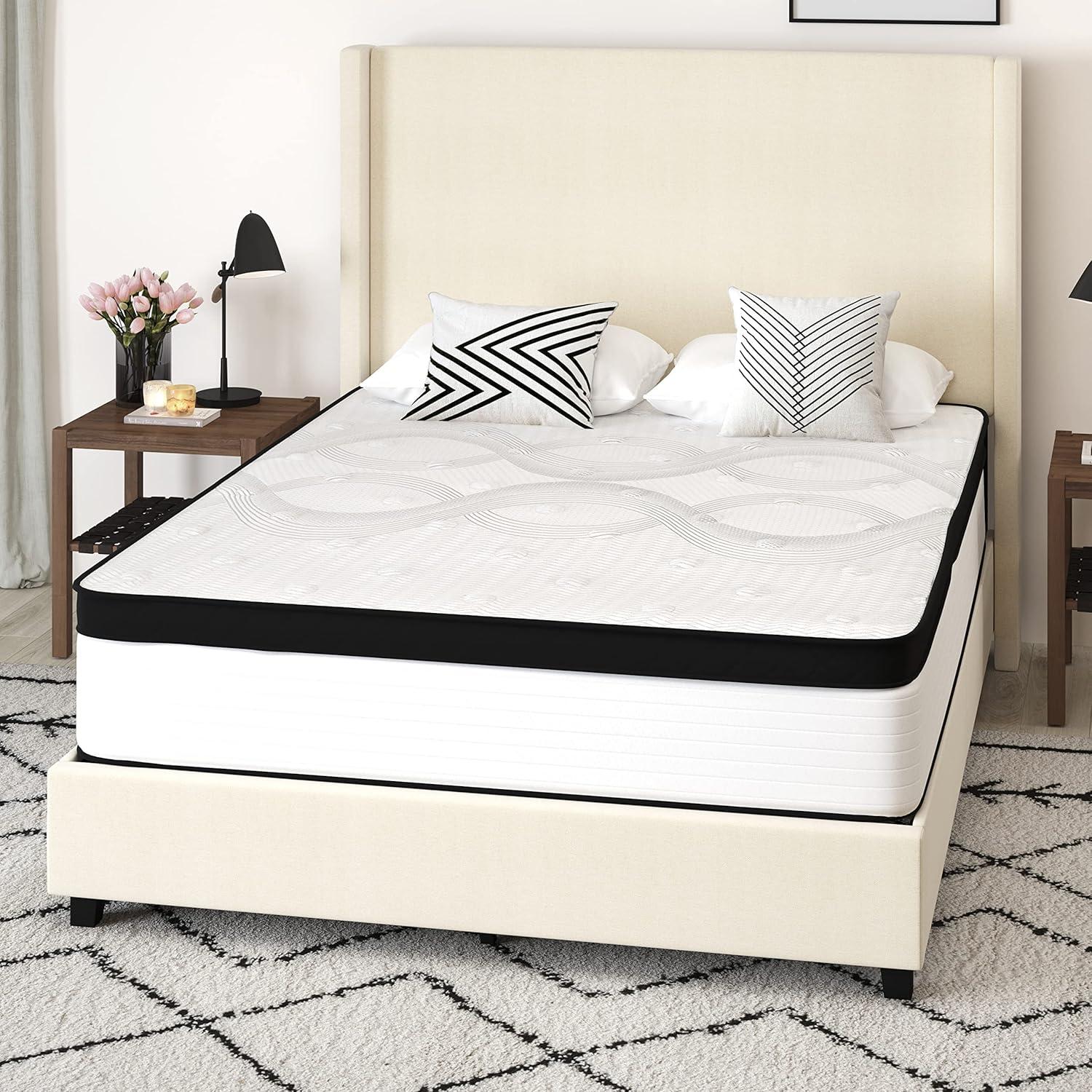 Merrick Lane 12 Inch Extra Firm Twin Hybrid Pocket Spring & CertiPUR-US Certified Foam Mattress in a Box