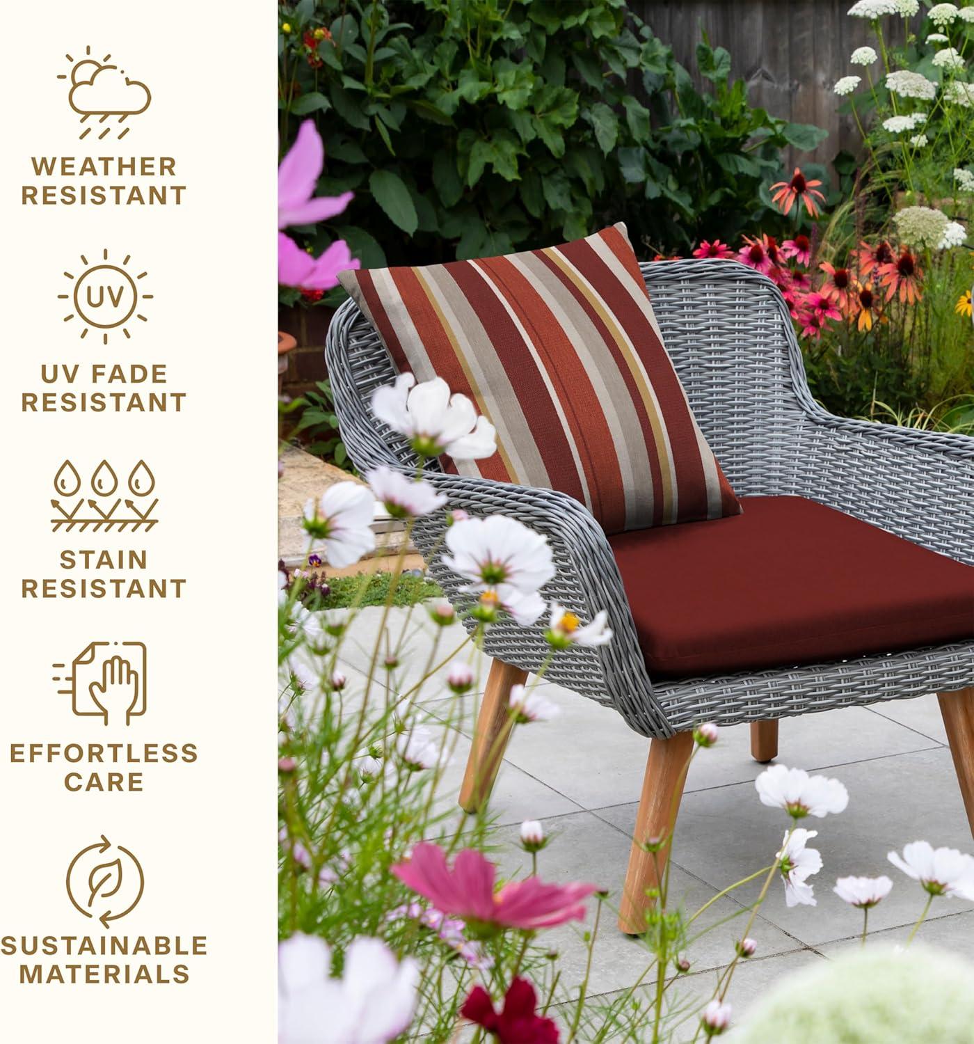 Honeycomb Outdoor Universal Seat Cushion (2-Pack) - Textured Solid Henna