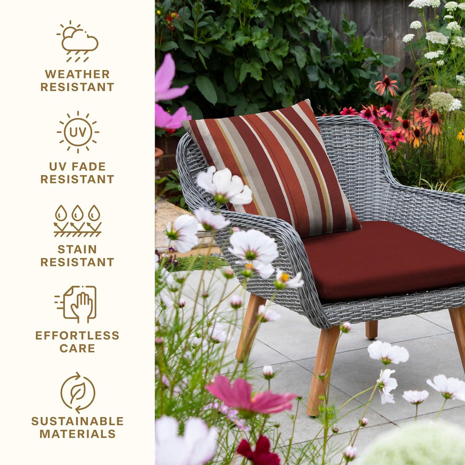 Honeycomb Outdoor Universal Seat Cushion (2-Pack) - Textured Solid Henna