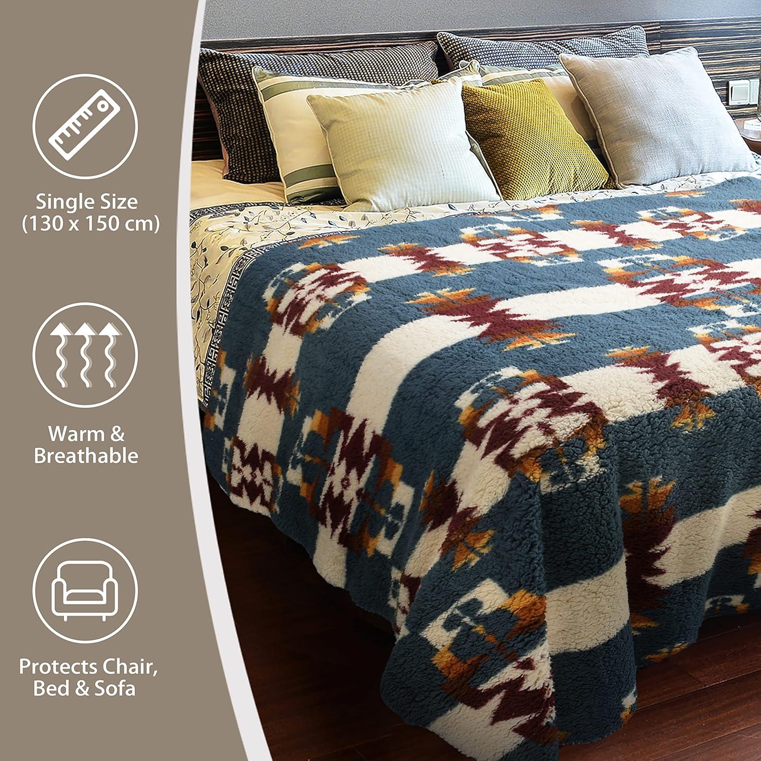 Catalonia Southwest Throw Blanket, Aztec Blanket for Couch or Room Decor, Reversible Comfy Fluffy Blanket, Gift Blanket, 50 x 60 inches