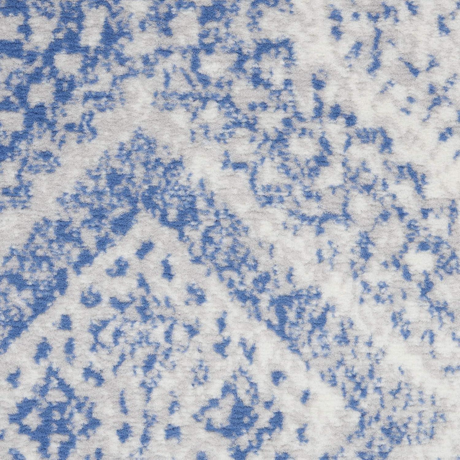 Nourison Whimsicle Boho Farmhouse Ivory Blue 2' x 6' Area Rug, (6' Runner)