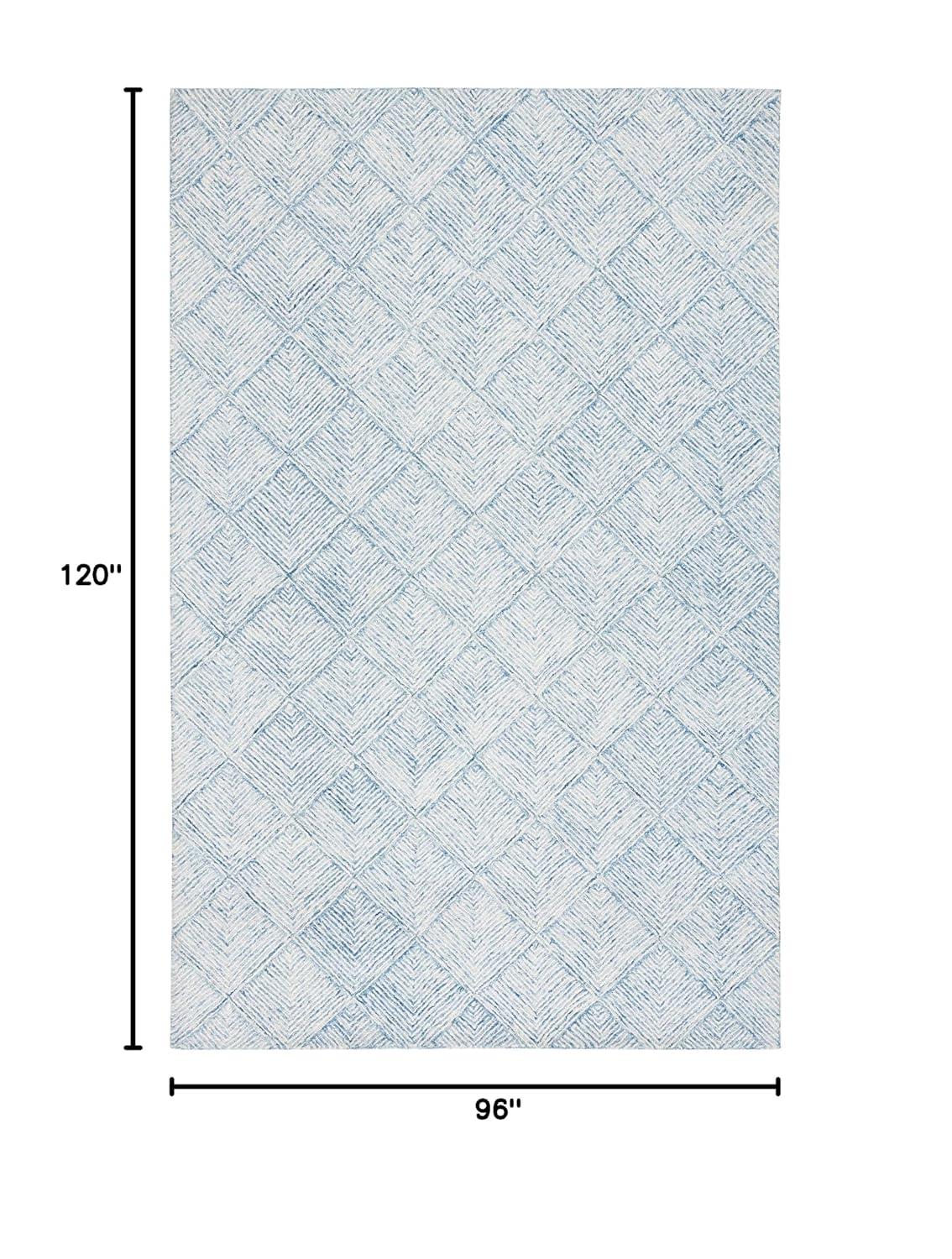 Abstract ABT428 Handmade Indoor Area Rug - Blue/Ivory - 8'x10' - Safavieh