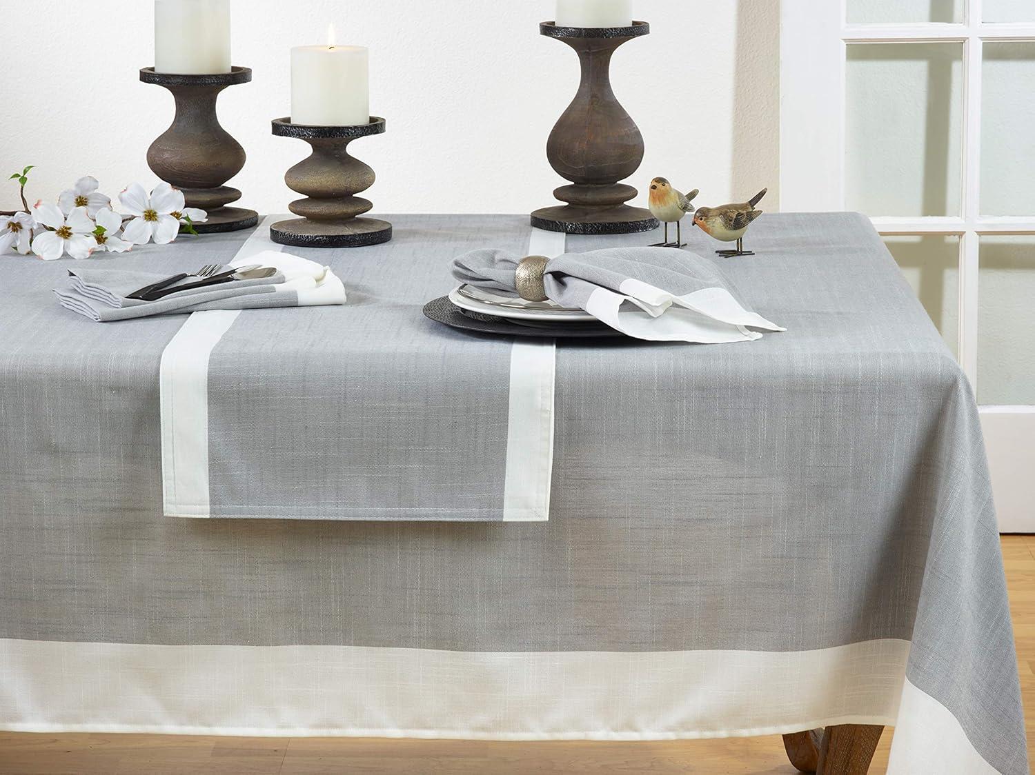 Saro Lifestyle Table Runner With White Banded Border