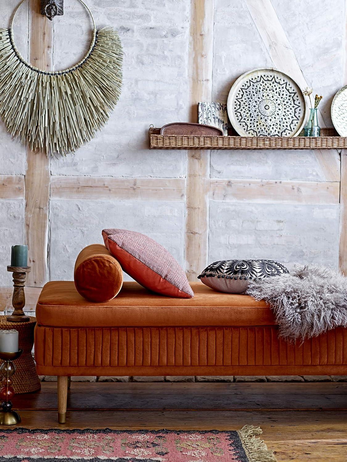 Storied Home Handwoven Rattan Wall Shelf