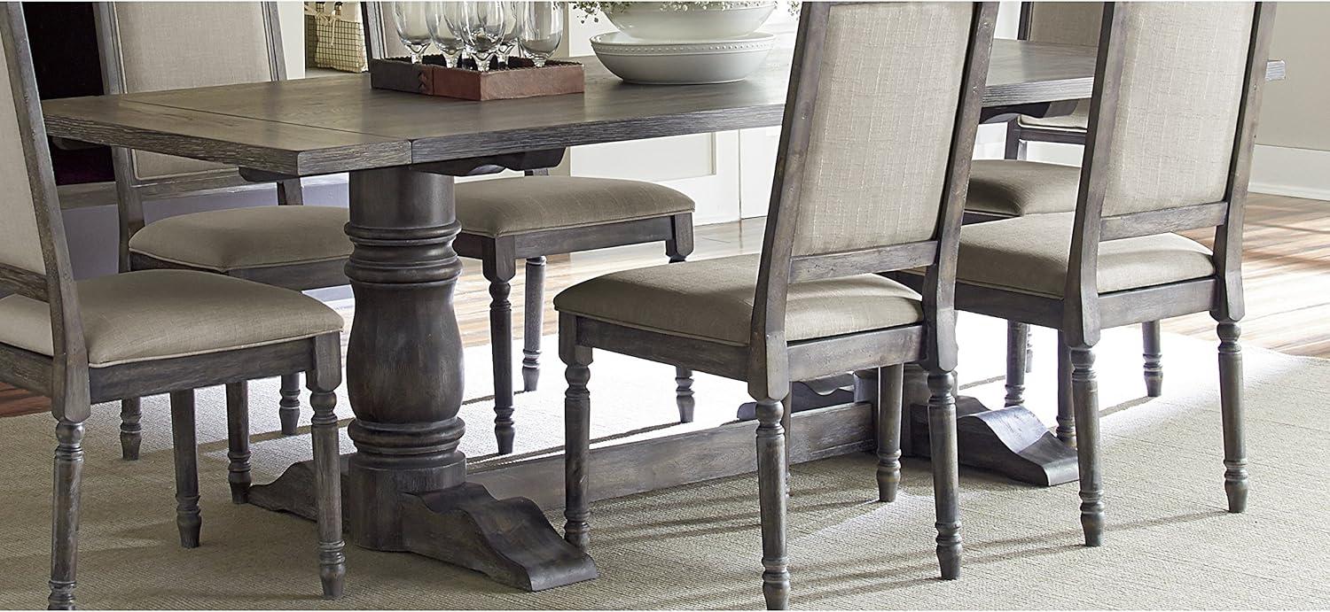 Weathered Pepper Gray Rectangular Wood Dining Table for Six