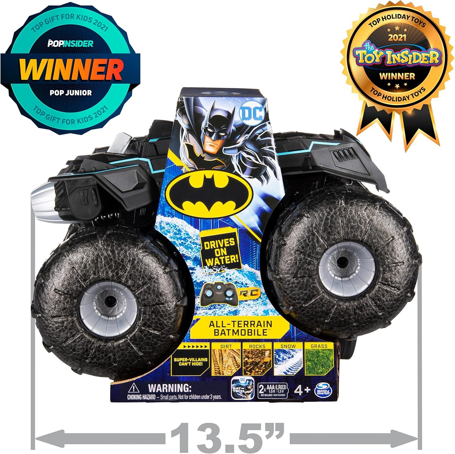 DC Batman, All-Terrain Batmobile Remote Control Vehicle, Water-Resistant Batman Toys