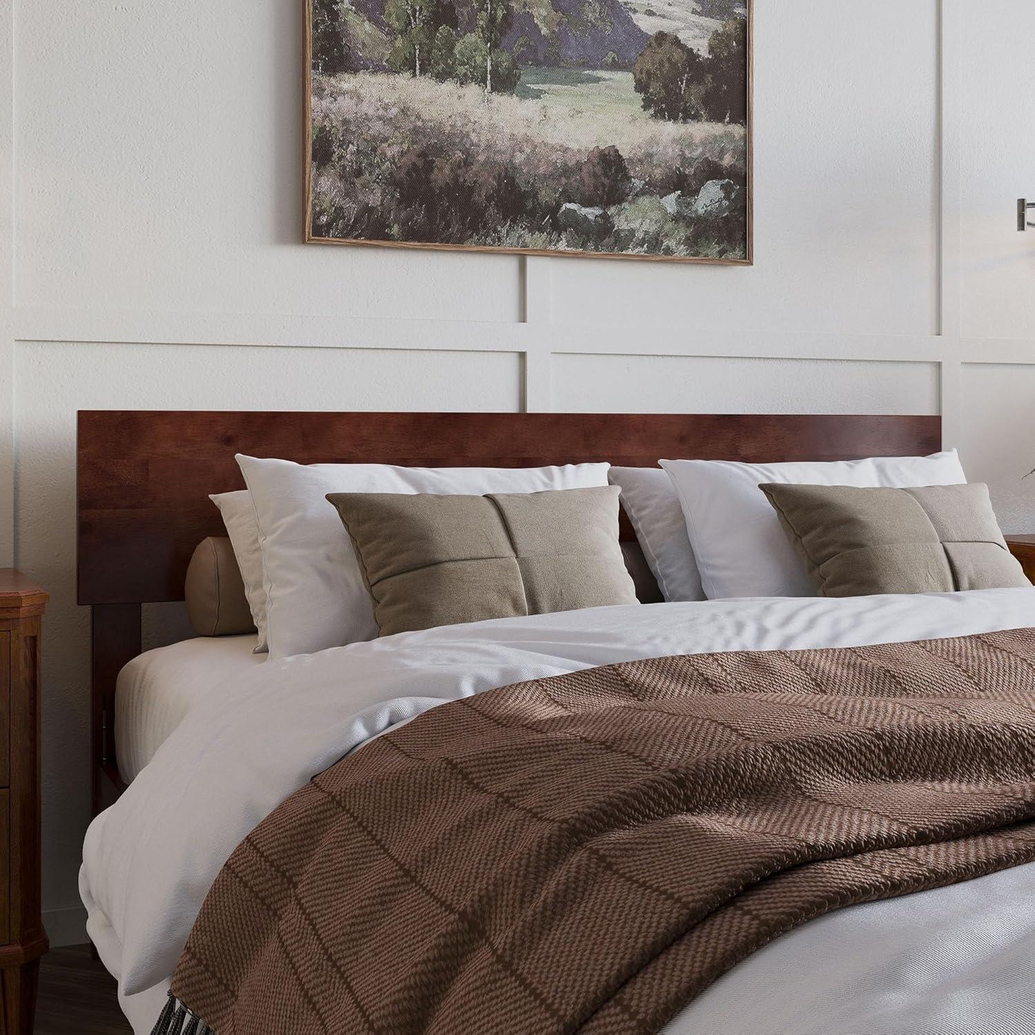 AFI Aria Queen Modern Solid Wood Low Profile Platform Bed, Walnut