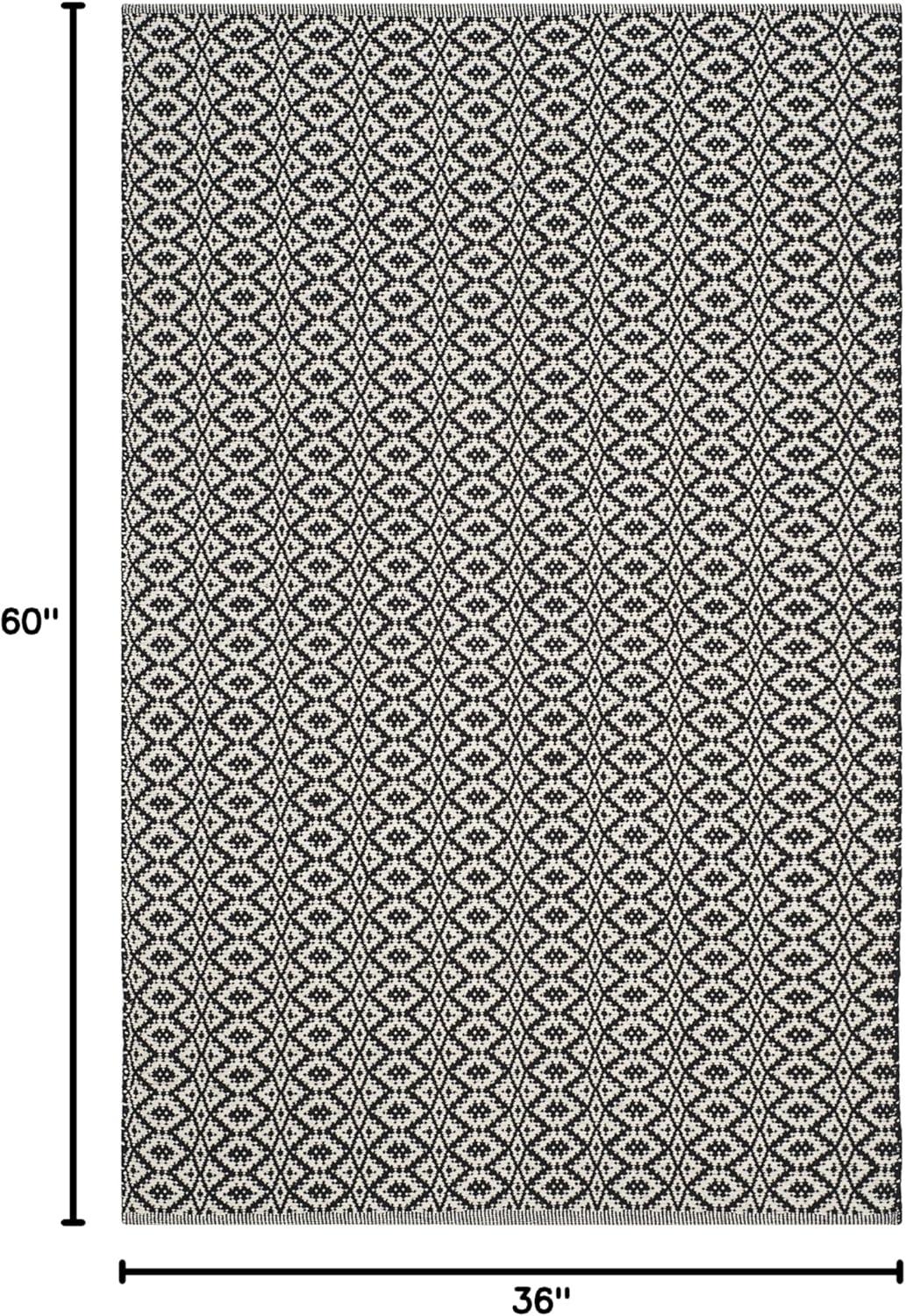 Montauk MTK716 Hand Woven Indoor Accent Rug - Ivory/Black - 3'x5' - Safavieh