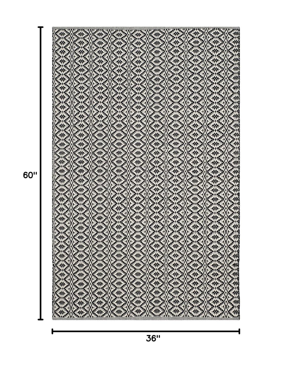 Montauk MTK716 Hand Woven Indoor Accent Rug - Ivory/Black - 3'x5' - Safavieh