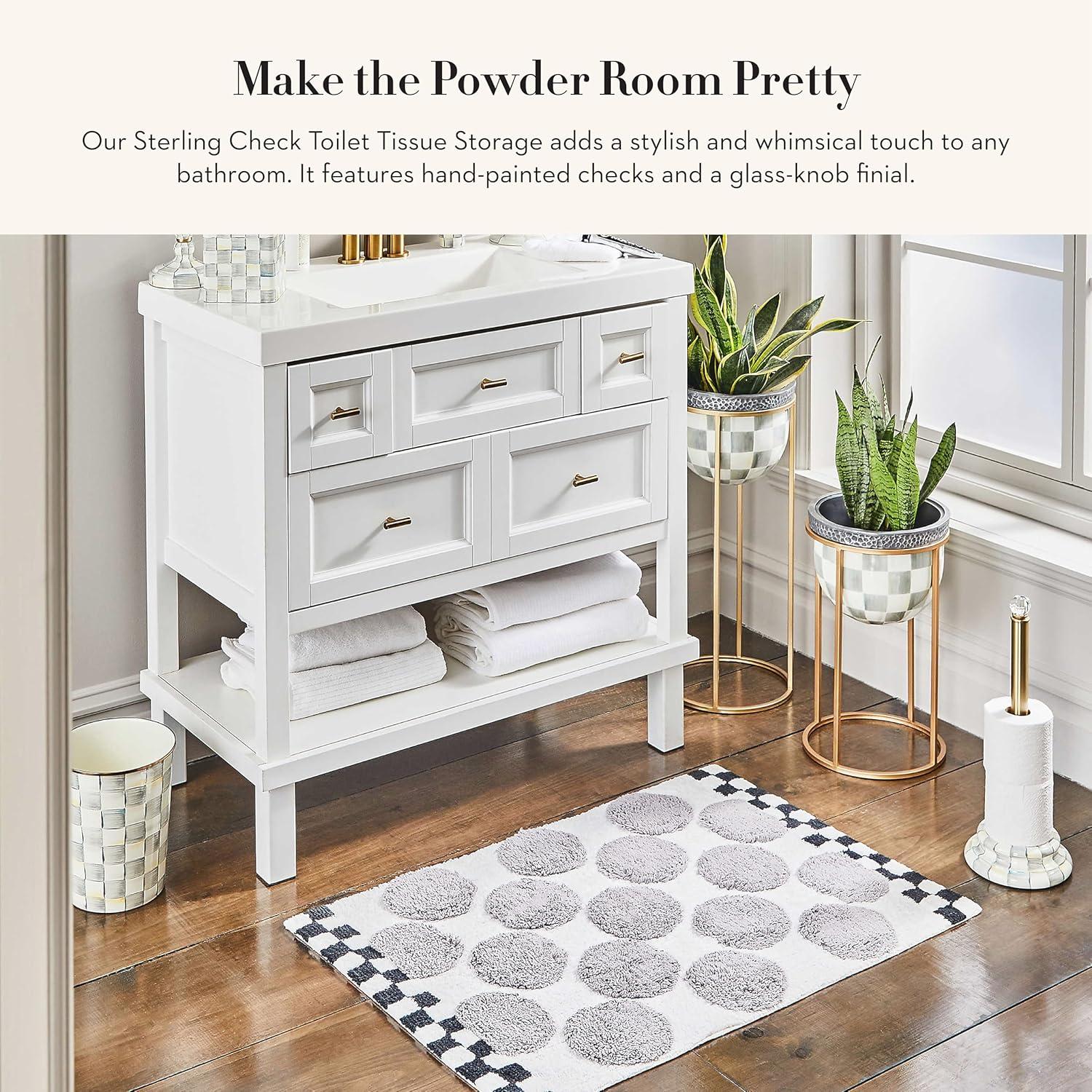 MacKenzie-Childs Sterling Check® Toilet Tissue Storage