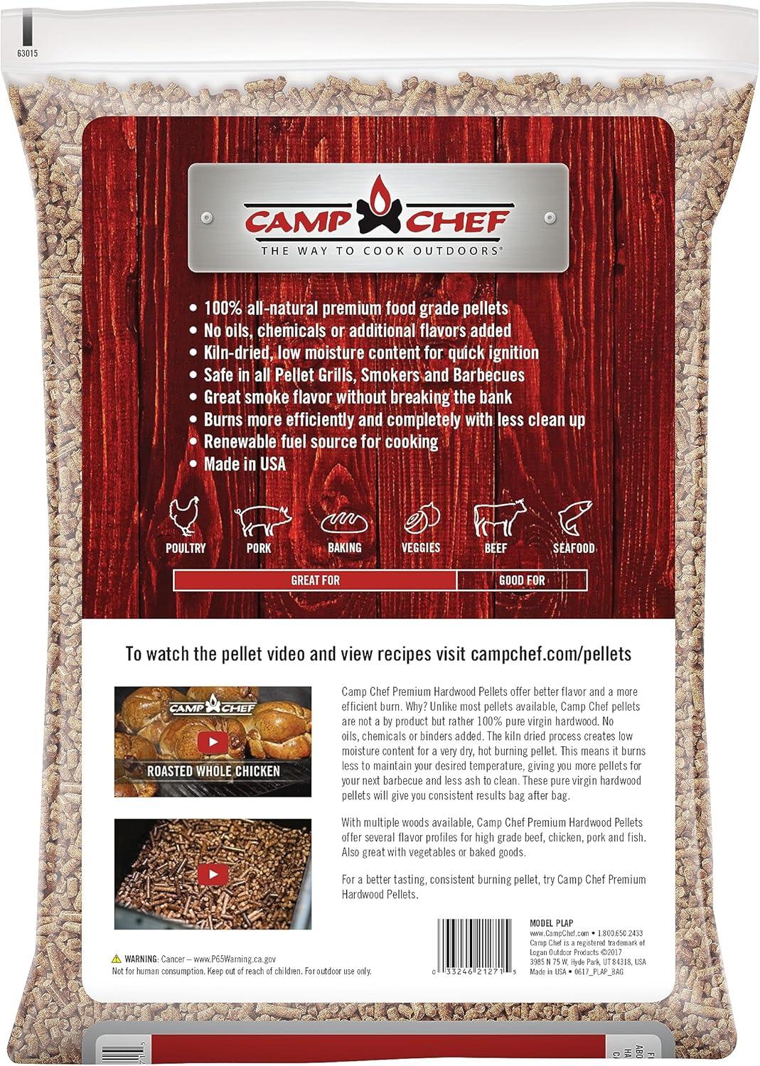 Camp Chef Orchard Apple BBQ Pellets, Hardwood Pellets for Grill, Smoke, Bake, Roast, Braise and BBQ, 20 lb. Bag