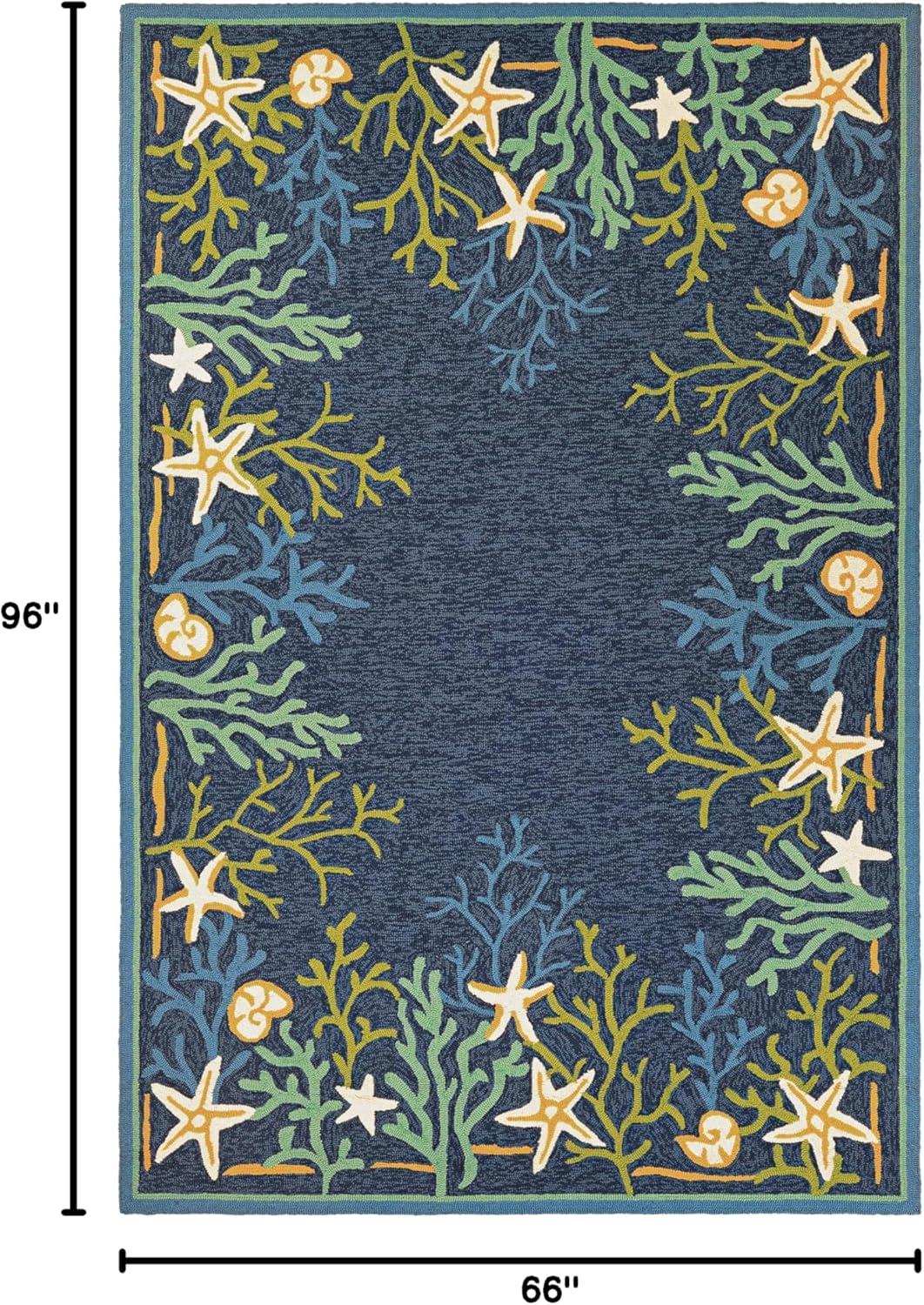 Couristan Outdoor Escape Sea Water Indoor / Outdoor Area Rug, Ocean Blue-Aqua, 3'6" x 5'6"