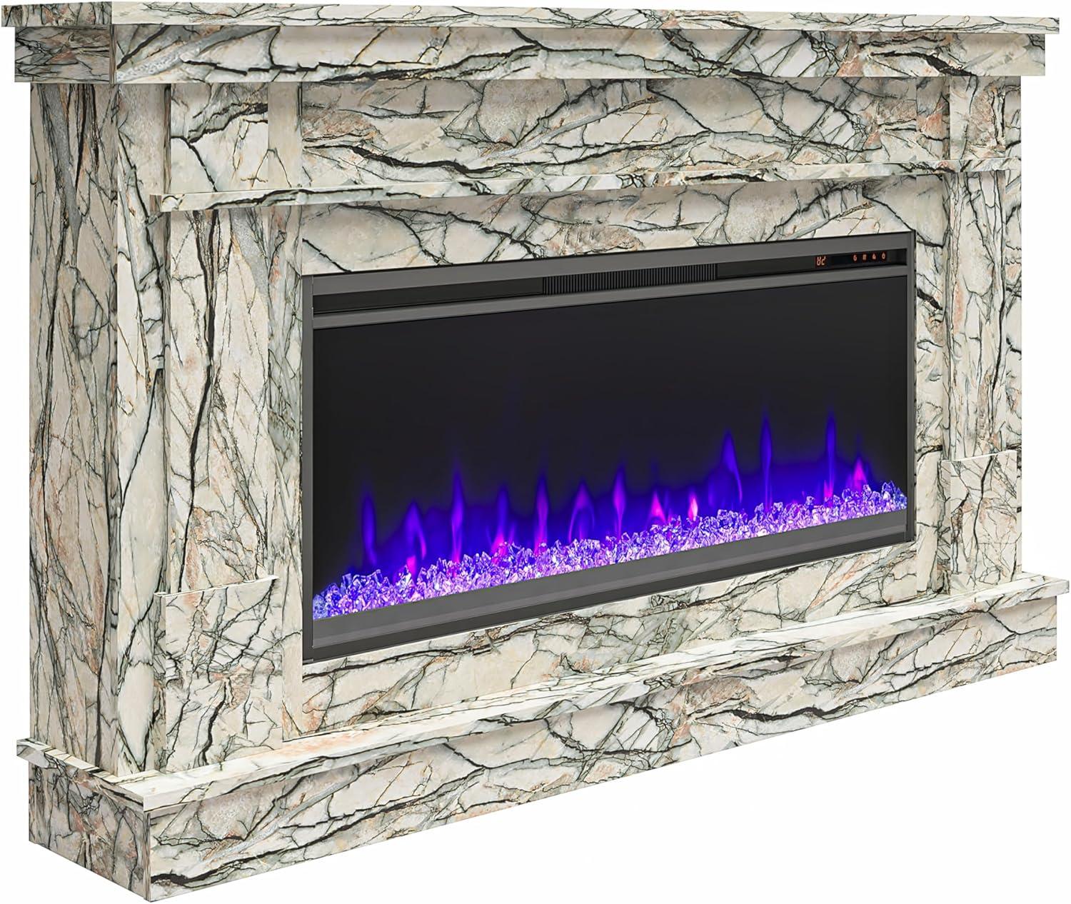 Waverly Wide Mantel with Linear Electric Fireplace
