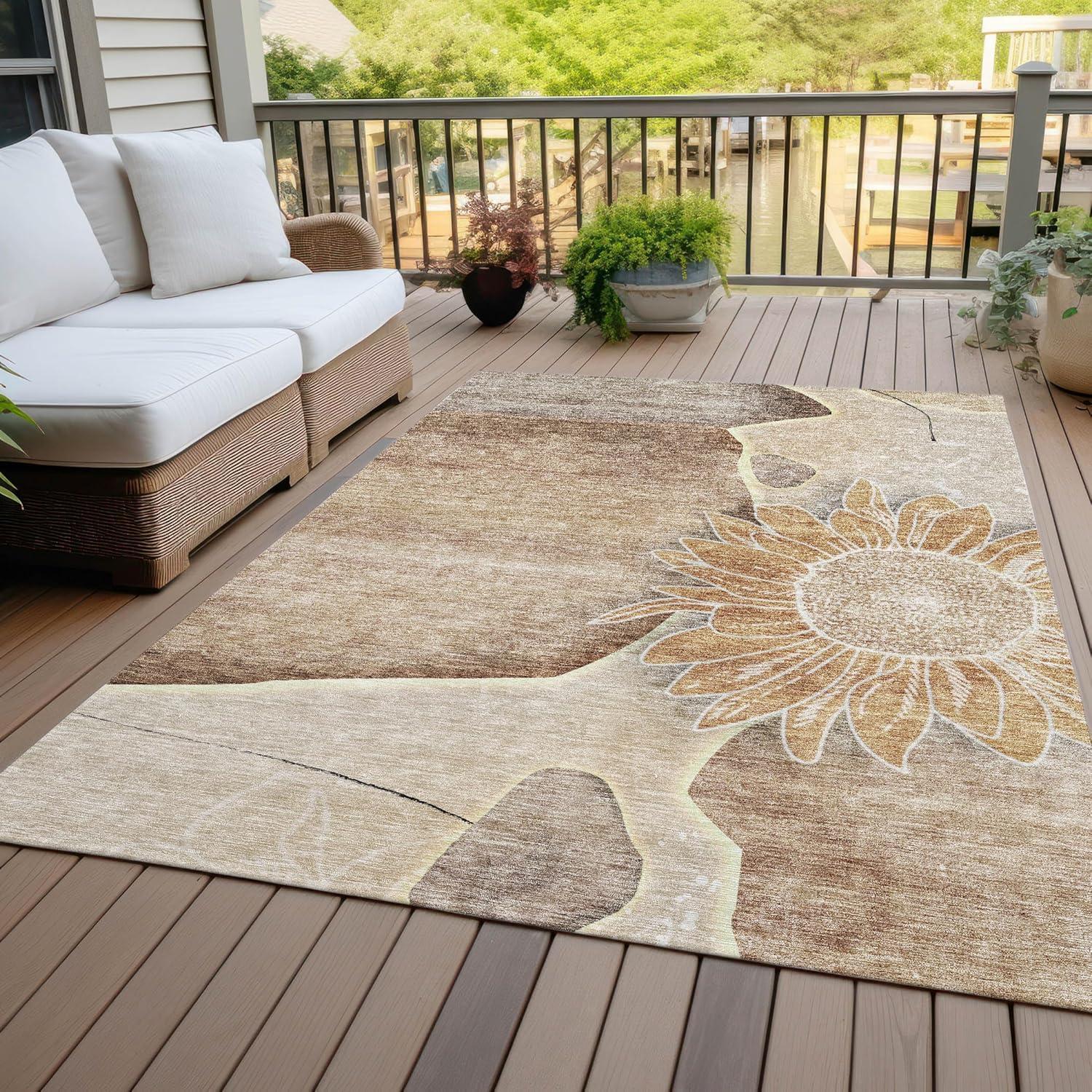Addison Rugs Chantille ACN700 Brown 8' x 10' Indoor Outdoor Area Rug, Easy Clean, Machine Washable, Non Shedding, Bedroom, Entry, Living Room, Dining Room, Kitchen, Patio Rug