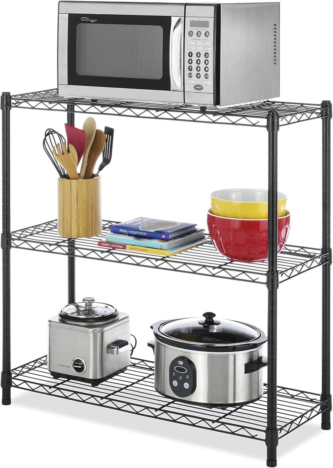 Whitmor Supreme 3 Tier Wire Shelving Black, 350 lb Capacity