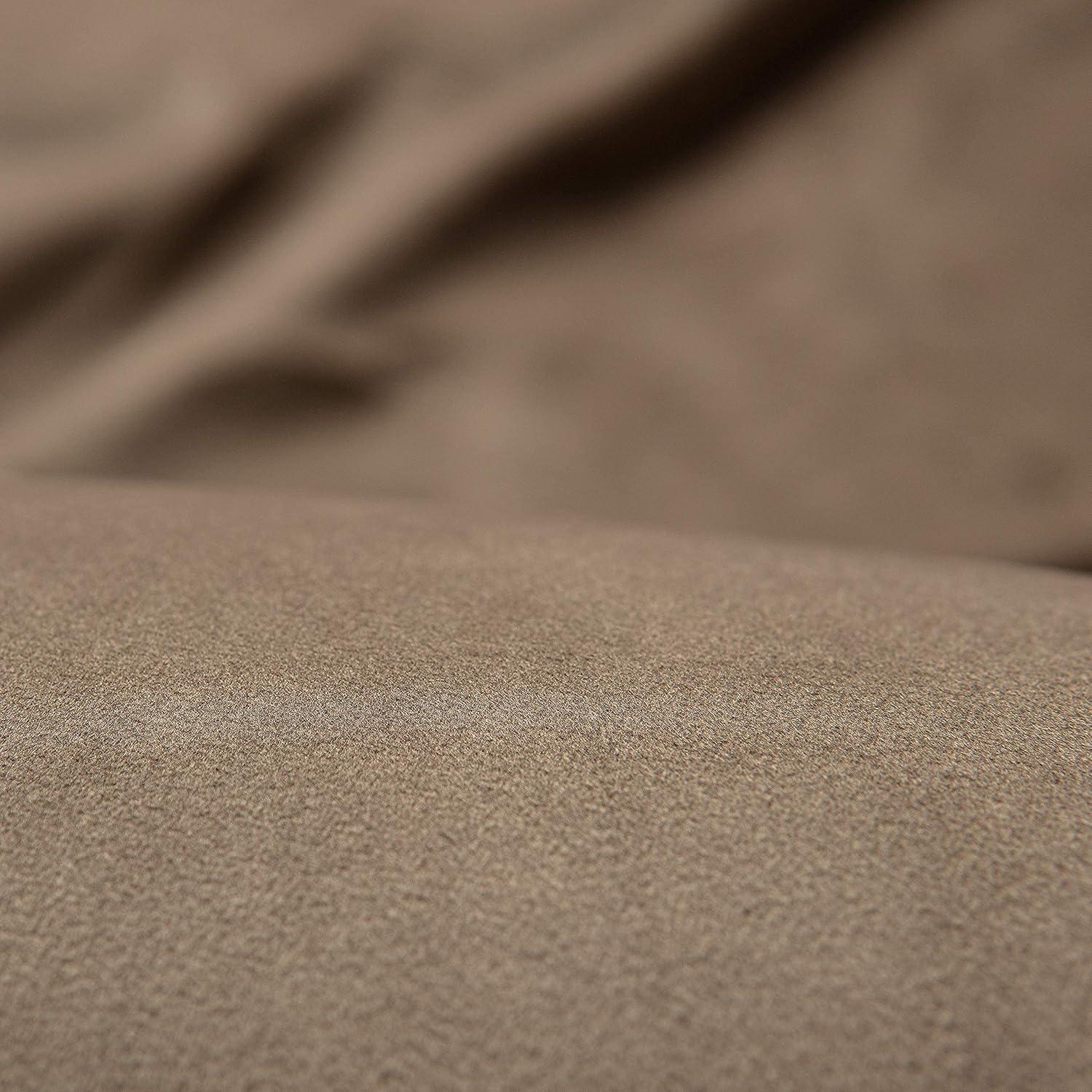 Chanasya 2pk Solid Velvet Room Darkening Blackout Privacy Window Curtain Panels - Set of 2 - 52 x 63 Inches Long - Taupe