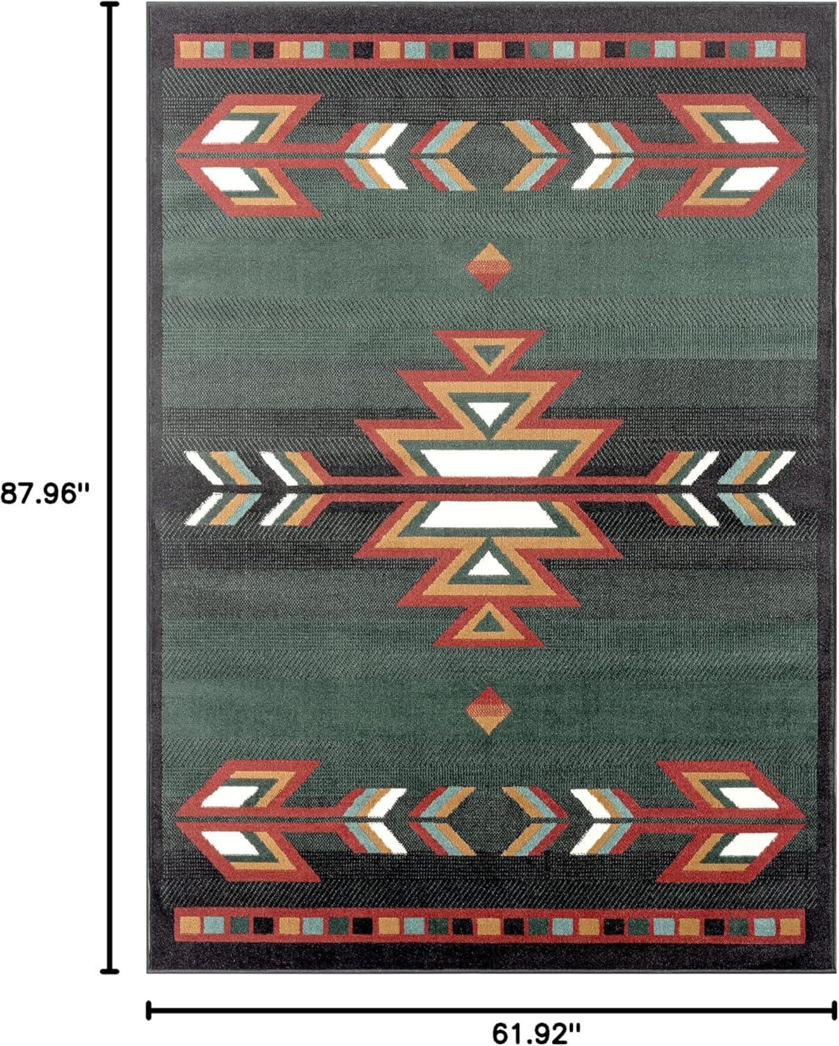 Home Dynamix Premium Sagrada Southwestern Geometric Area Rug Green/Red, 5'2"x7'4"