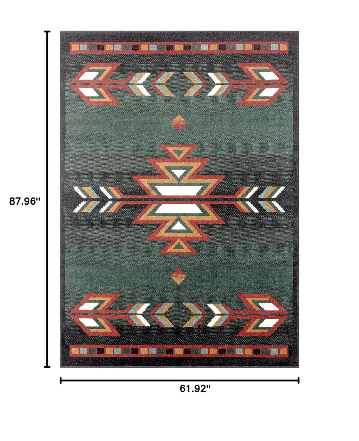 Home Dynamix Premium Sagrada Southwestern Geometric Area Rug Green/Red, 5'2"x7'4"