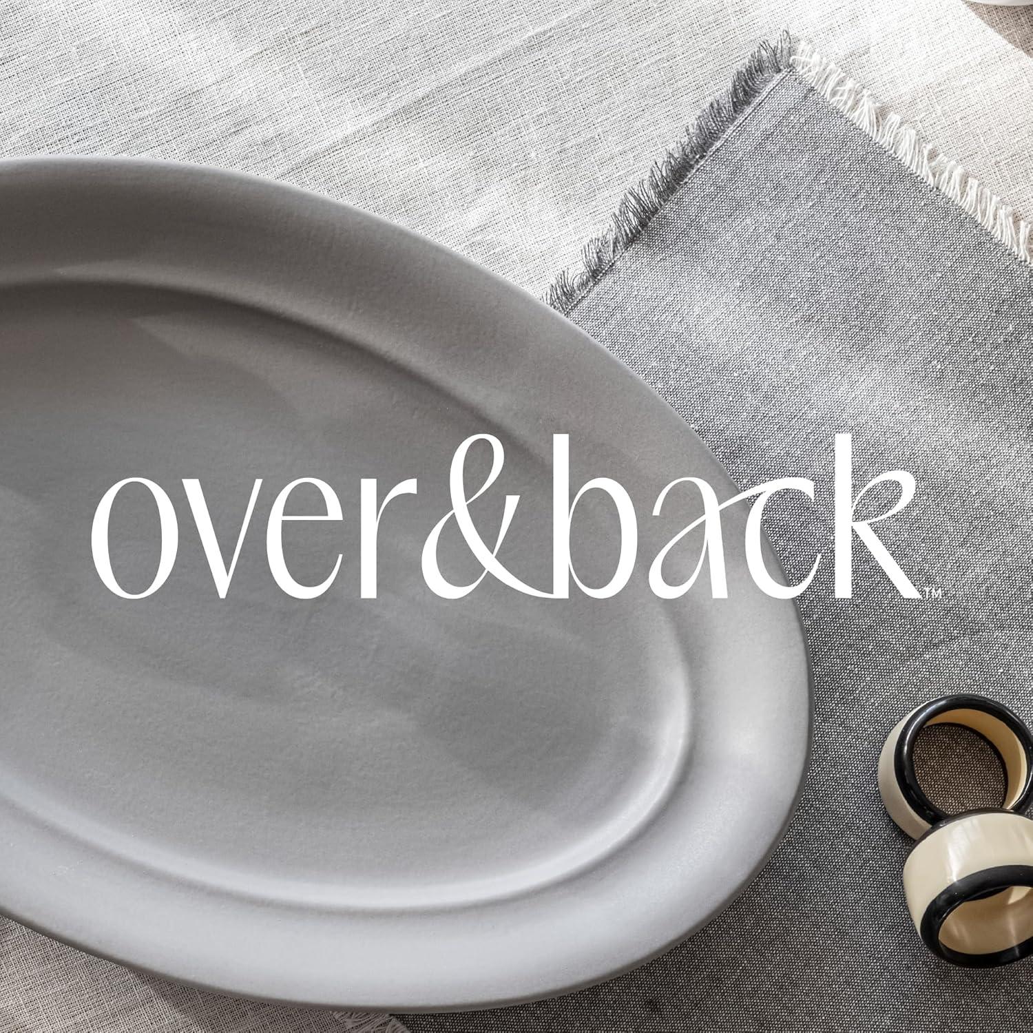 over&back Rimmed Oval Serving Platter - Semi - Perfect for Tabletop & Décor