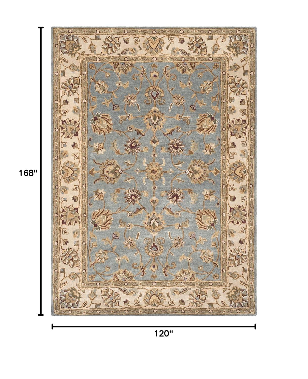SAFAVIEH Royalty Wenona Traditional Wool Area Rug, Blue/Beige, 10' x 14'