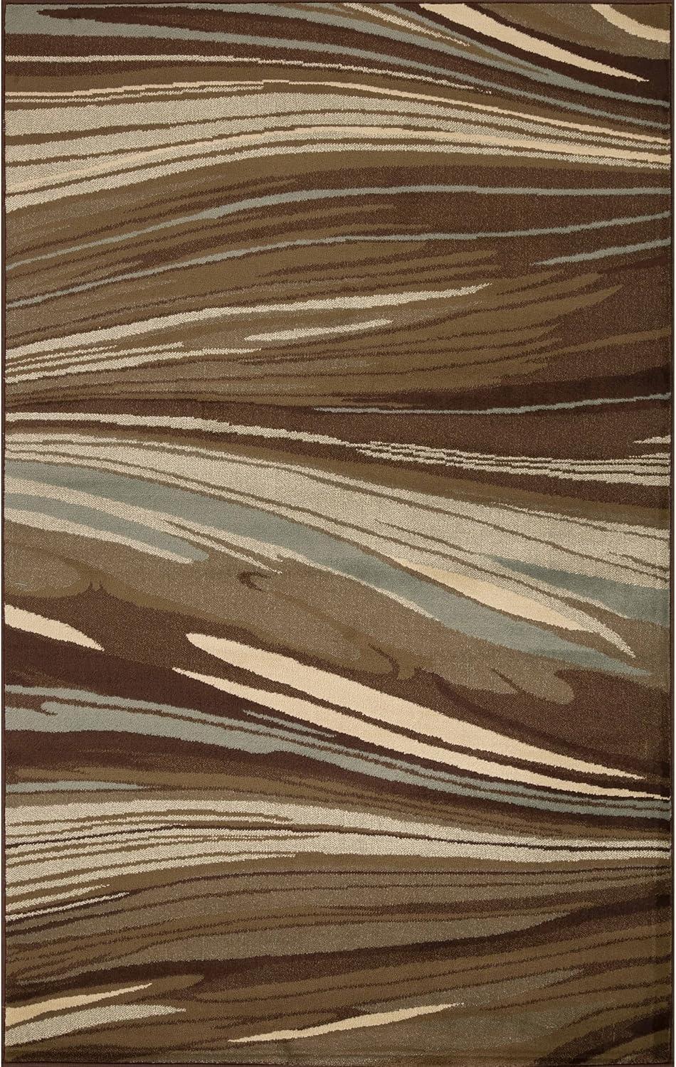 Superior Modern, Contemporary, Transitional Multi-Colored Wavy Line Area Rug, 8' x 10'