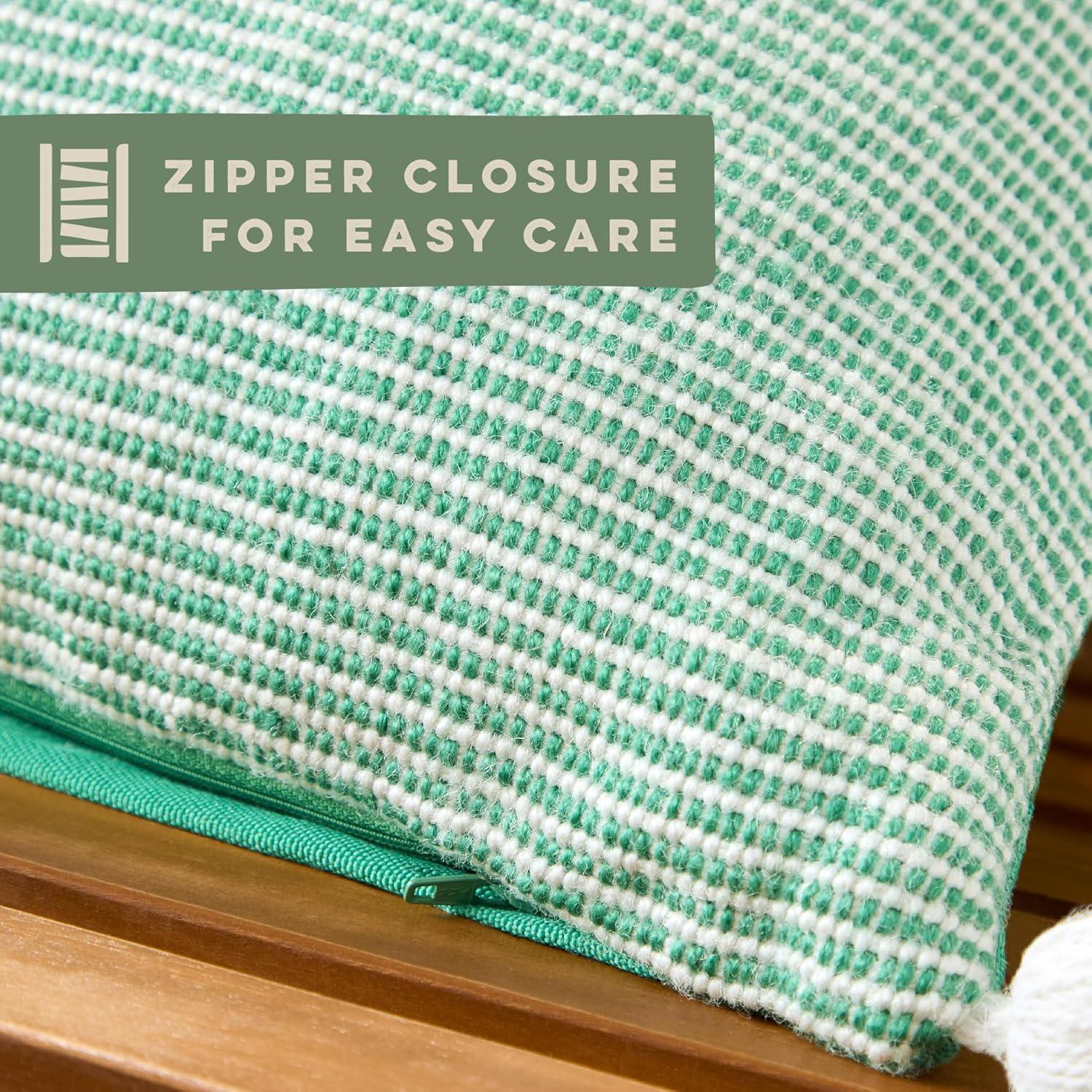 Town & Country Living TOWN & COUNTRY TERRA Alara Ribbed Texture Indoor Outdoor Decorative Pillow 20"x20"