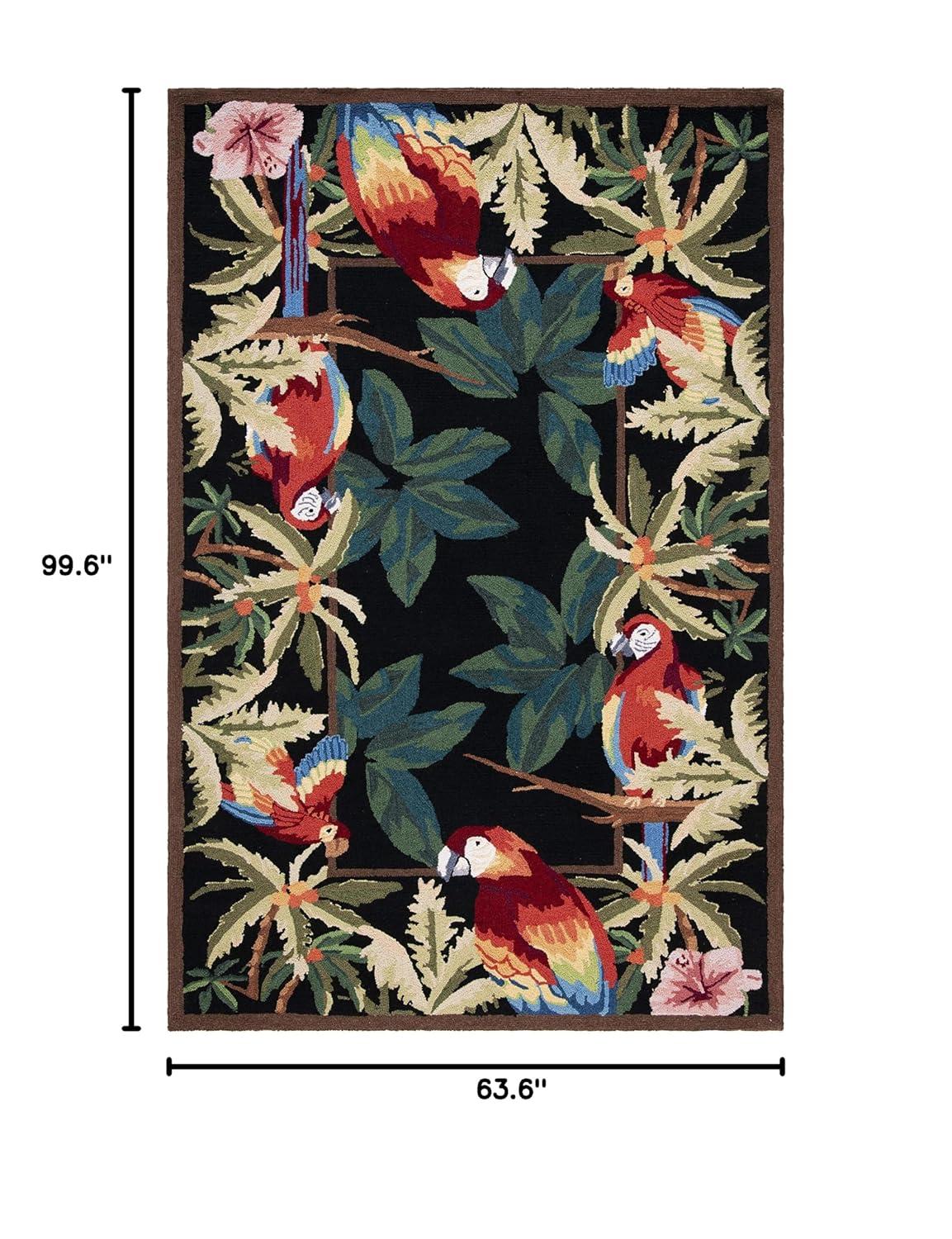 Chelsea HK296 Hand Hooked Area Rug - Black - 5'3"x8'3" - Safavieh.
