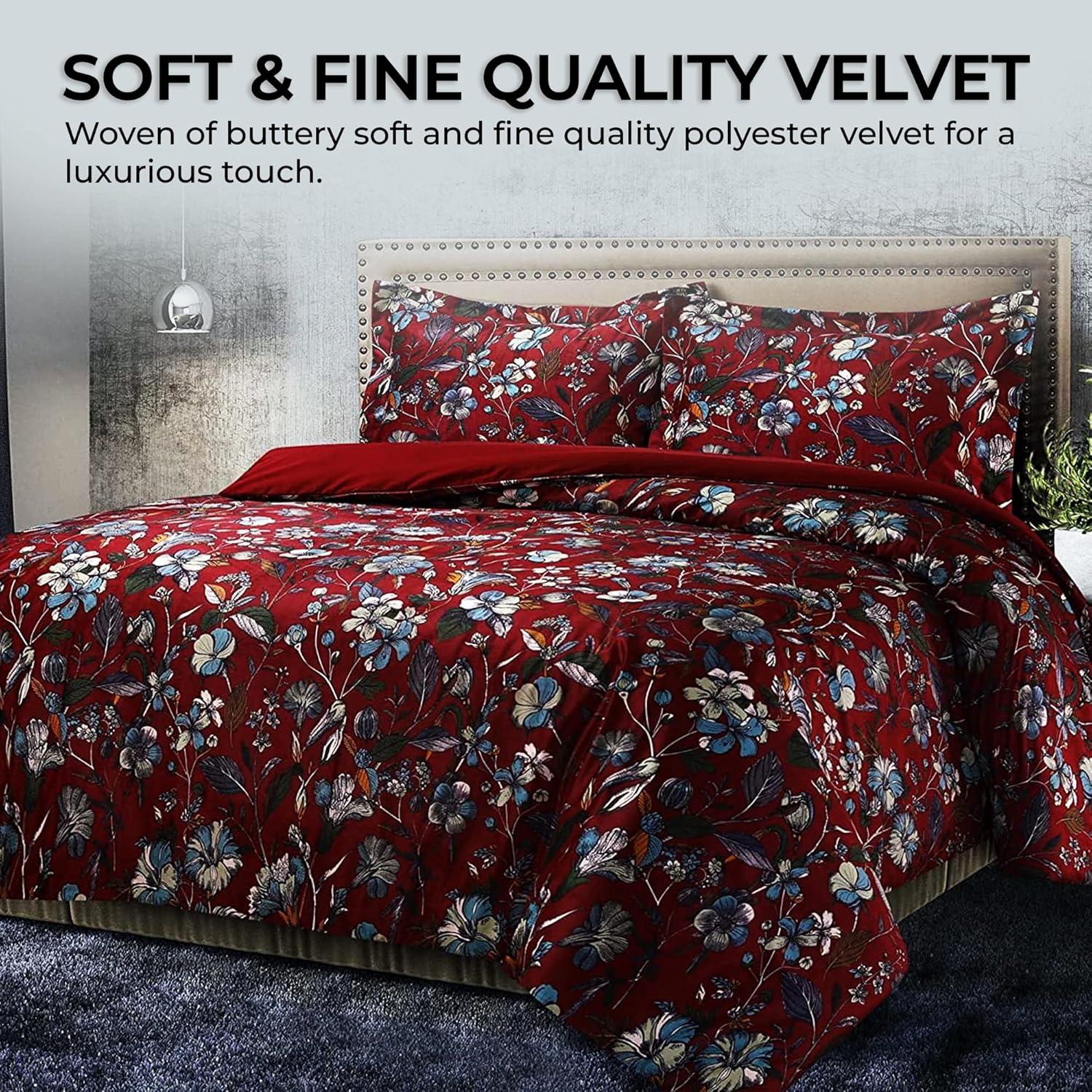 Amara Digital Printed Oversized Velvet Duvet Covet Set - Tribeca Living