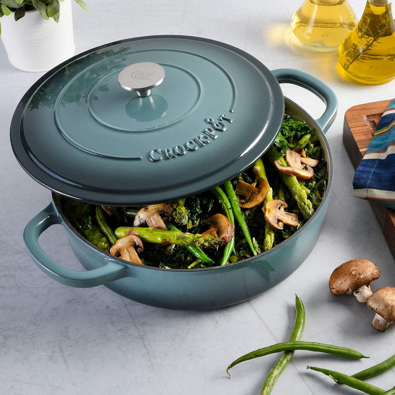 Crock-pot Crock-pot Artisan 5 qt. Non-Stick Cast Iron Round Braiser with Lid