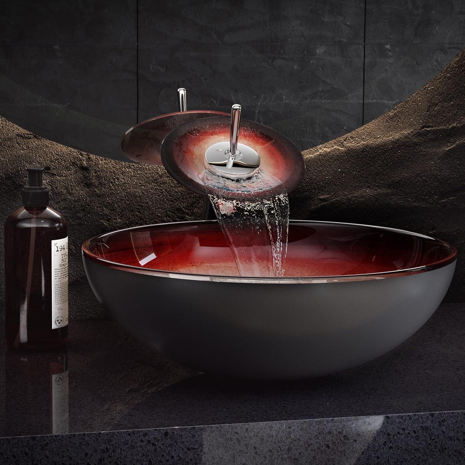 Cascade 16.5 Glass Vessel Sink with Faucet