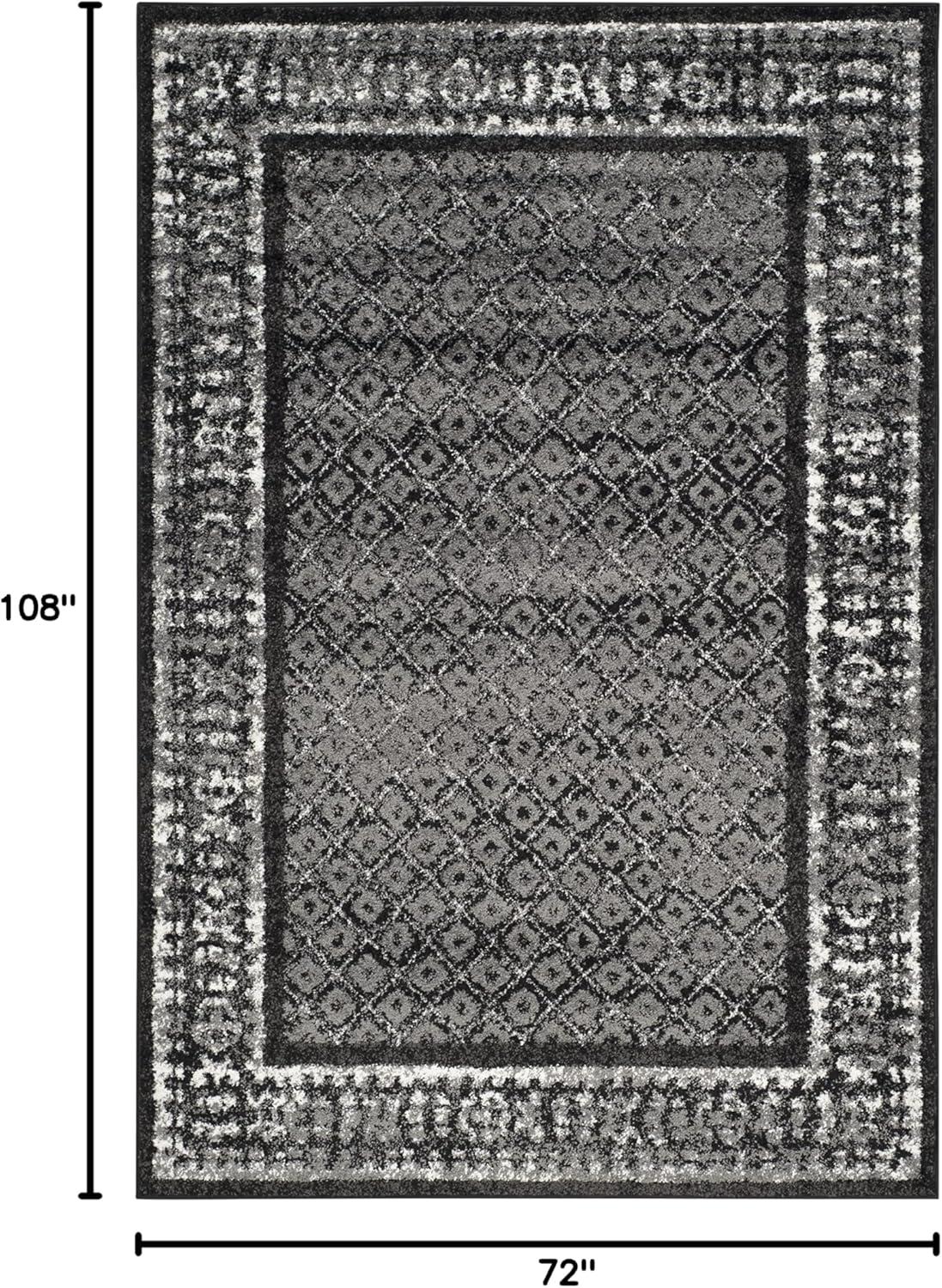 Adirondack ADR110 Machine Made Indoor Area Rug - Black/Silver - 6'x9' - Safavieh
