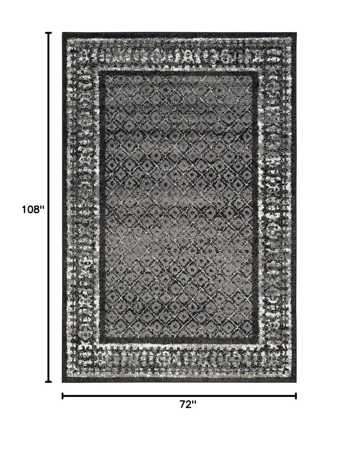 Adirondack ADR110 Machine Made Indoor Area Rug - Black/Silver - 6'x9' - Safavieh